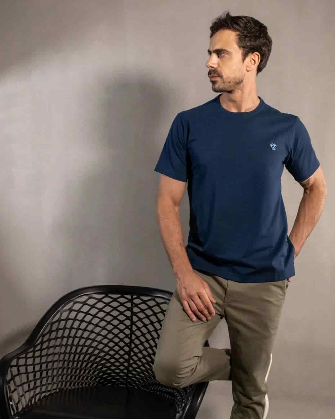 Camiseta Antimanchas Azul Navy - Talla Regular - miniatura 4