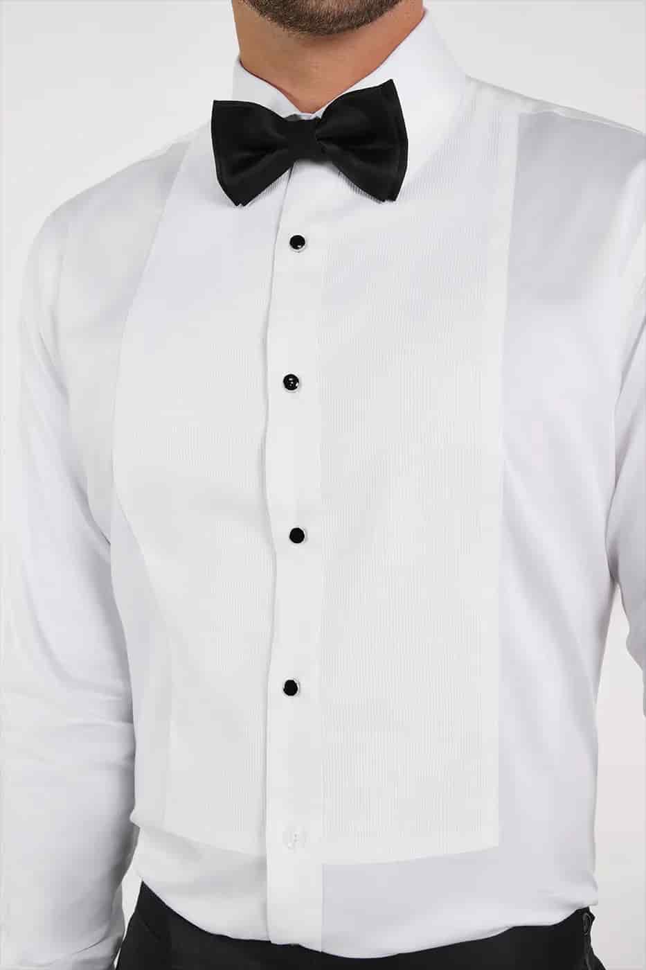 Camisa Smoking Slim Fit 100% Algodón Blanco - miniatura 2