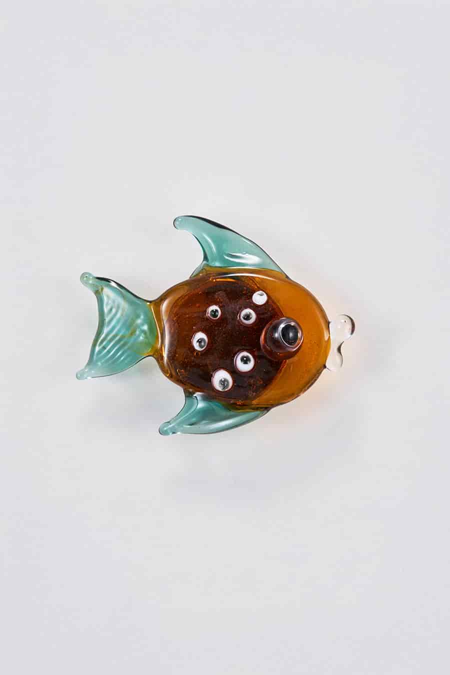 Cubre botón nemo vidrio y oro blanco - miniatura 1