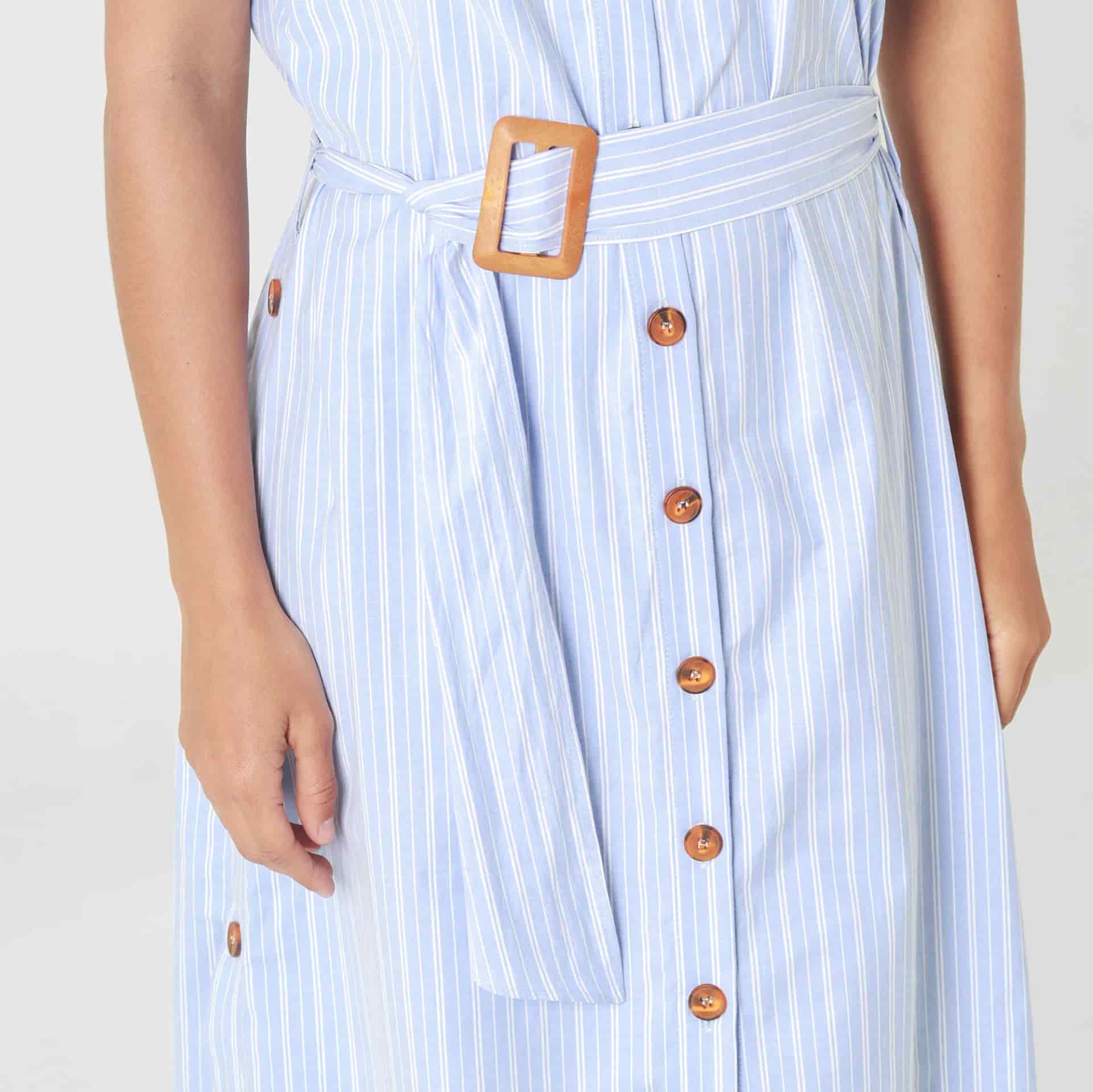 Vestido Cuello Camisero Manga Corta - miniatura 4