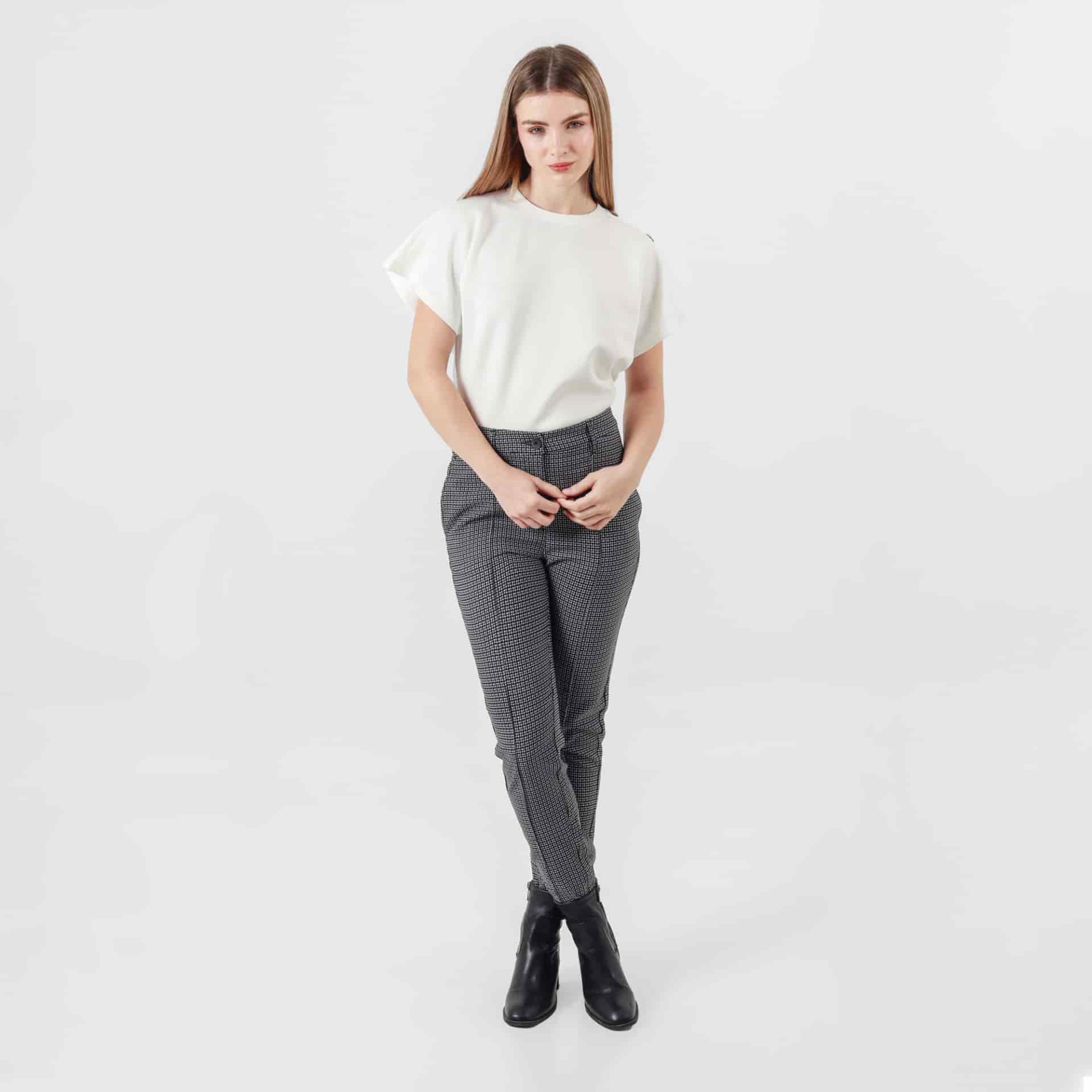 Pantalón estampado gallineto ajustado bota skinny - miniatura 1