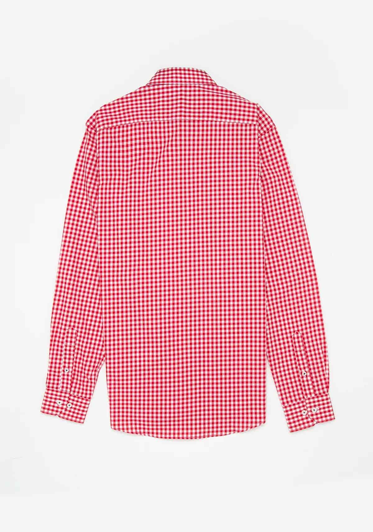 Camisa Popelín Cuadro Vichy Algodón Rojo - miniatura 4