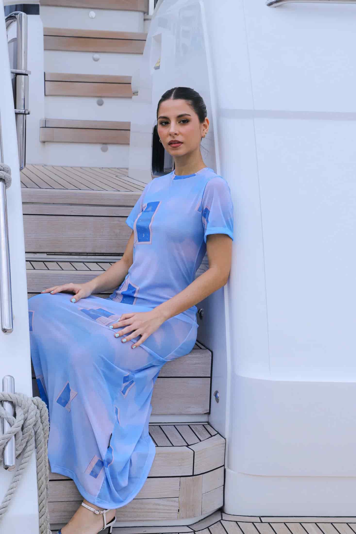 Mesh Dress - Sky - miniatura 8