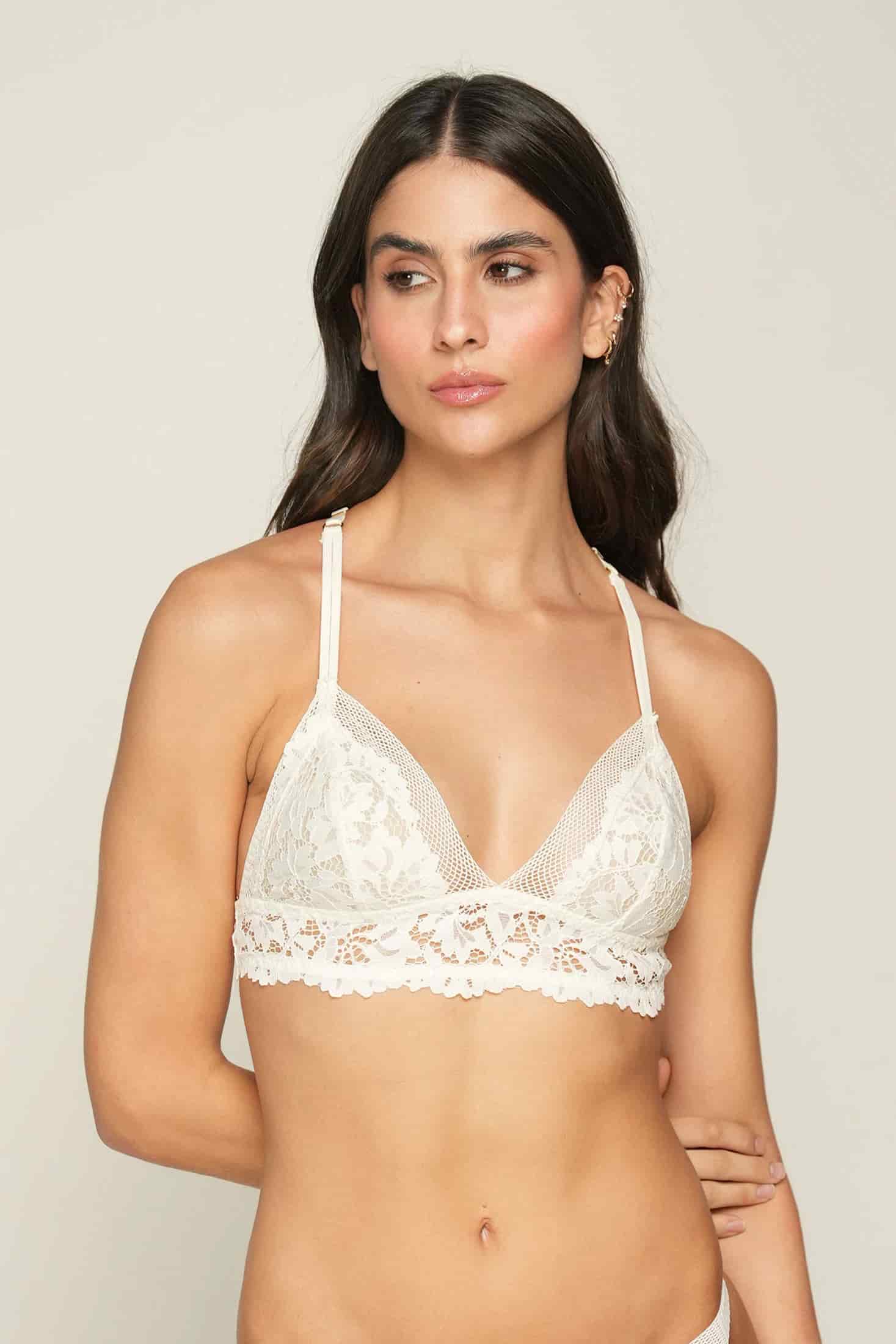 BRALETTE ELLIPSE SIN ARO EN ENCAJE TOTAL COMODIDAD VINTAGE CRUDO - miniatura 2