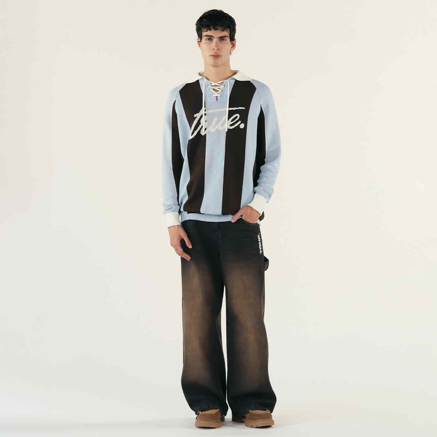 Striped Knit Polo - Blue - miniatura 5