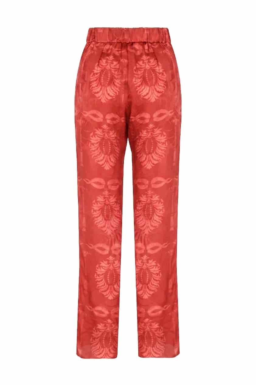 Santo Tomas Jacquard Silk Pants / Red Exclusivo - miniatura 2