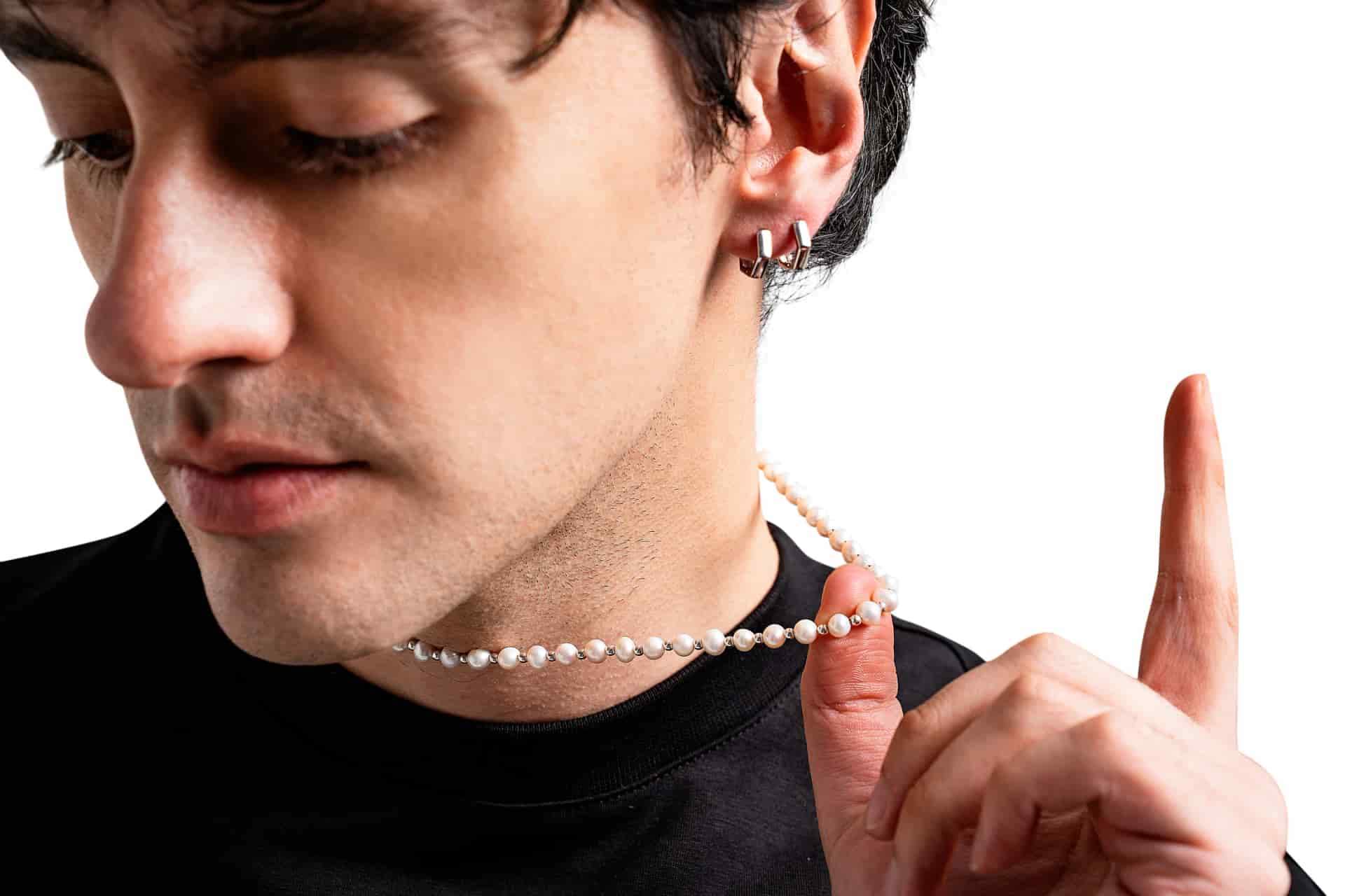 PEARL & SILVER BEAD NECKLACE | COLLAR DE PERLAS DE AGUA DULCE Y BALINES EN PLATA 925 - miniatura 2
