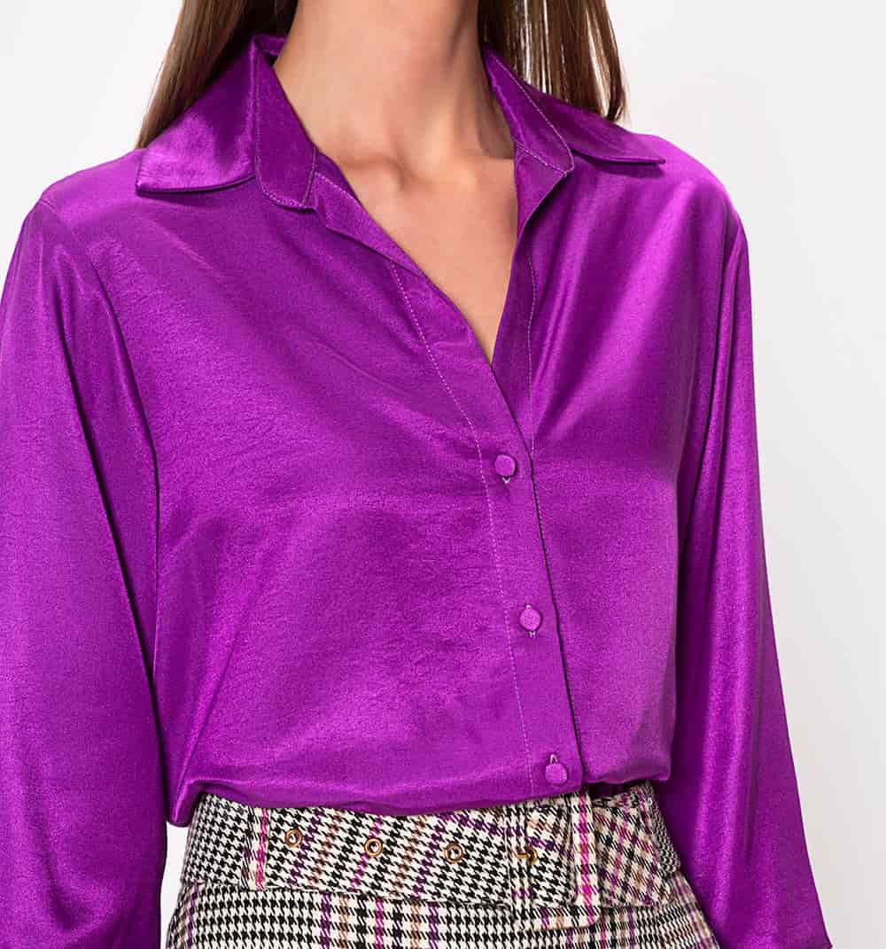 Blusa camisera manga larga con puño anch - miniatura 27