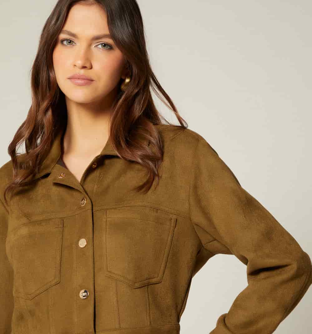 Chaqueta manga larga suede - miniatura 3