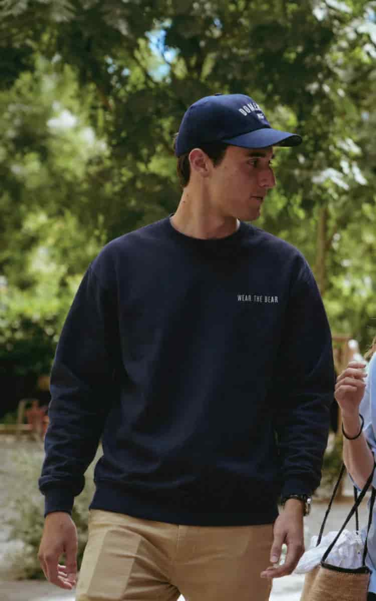 CREWNECK OSO ESTAMPADO AZUL OSCURO - UNISEX - miniatura 1