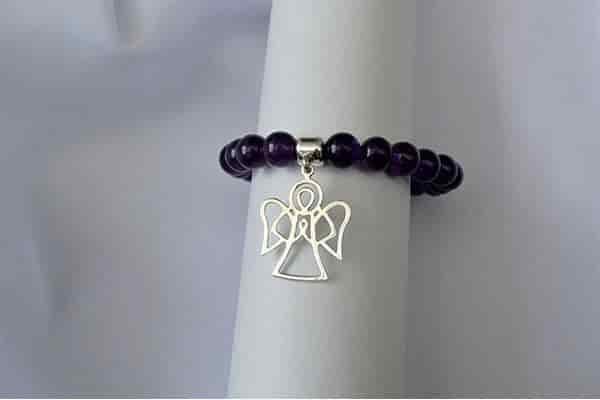 Pulsera Amatista dije ángel - miniatura 2