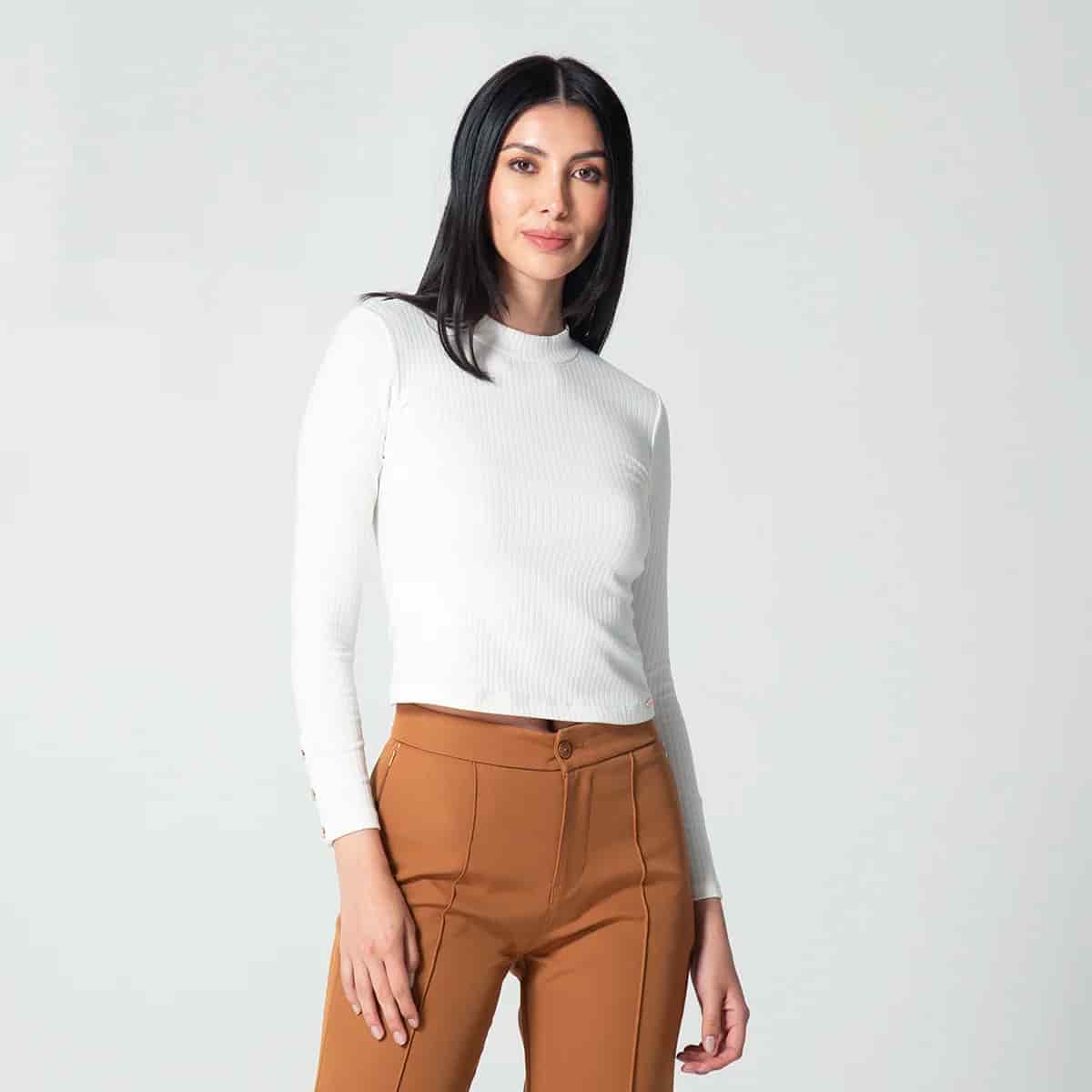 Blusa Cuello Alto Slim Amanda - miniatura 1