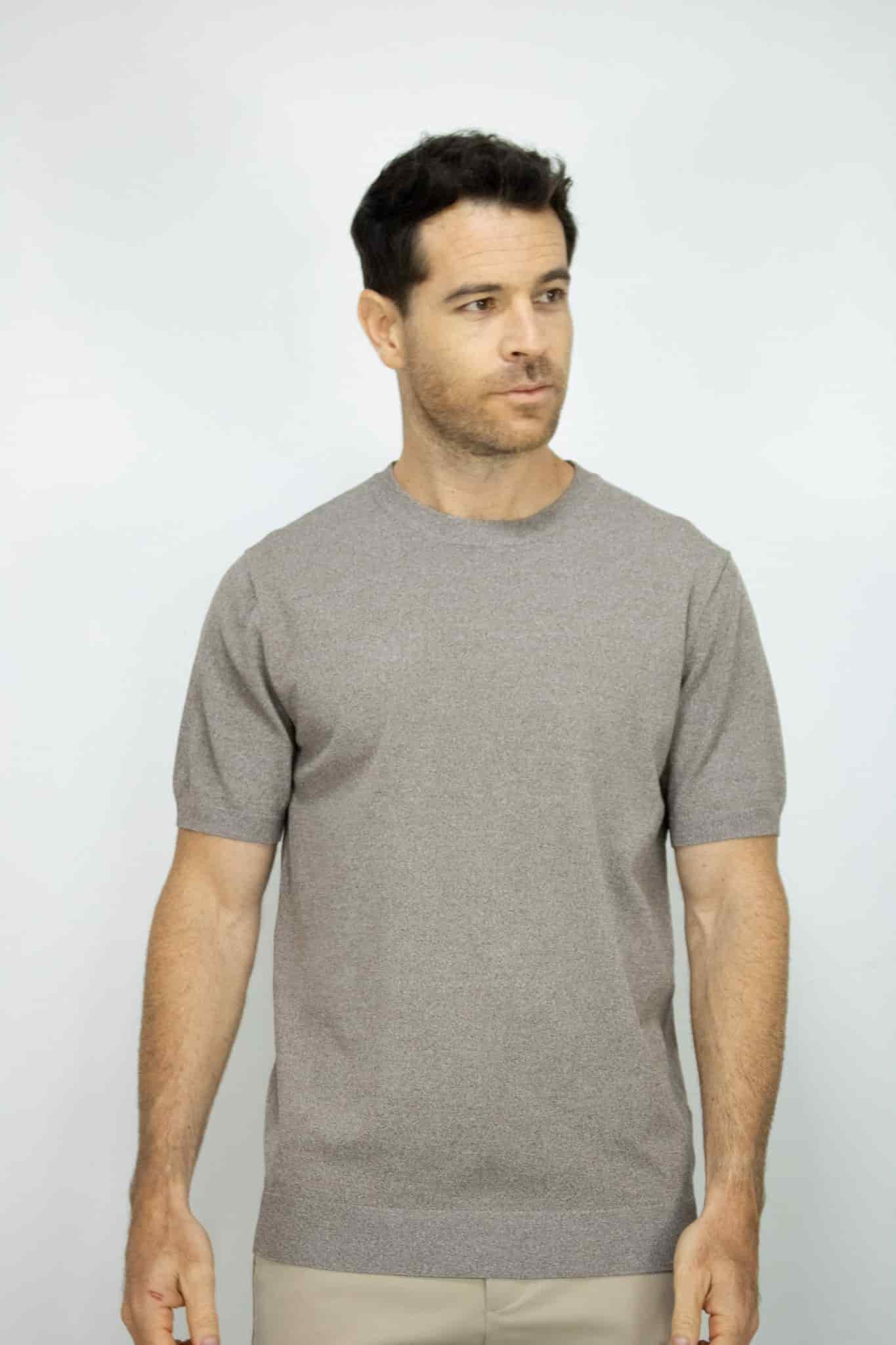 CAMISETA TEJIDA CAFE PARA HOMBRE - miniatura 1