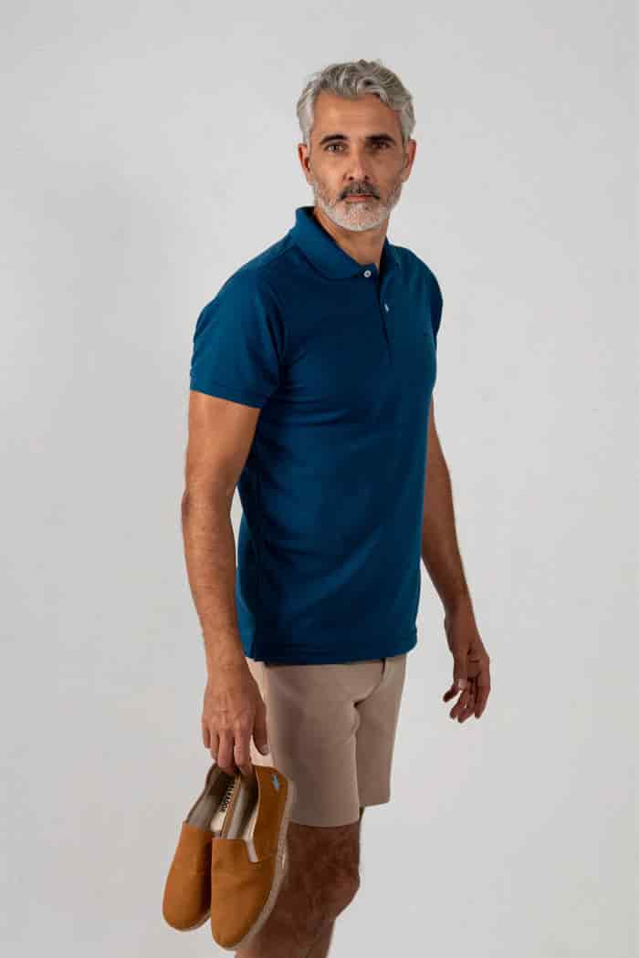 CAMISETA POLO AZUL PETROLEO - miniatura 2