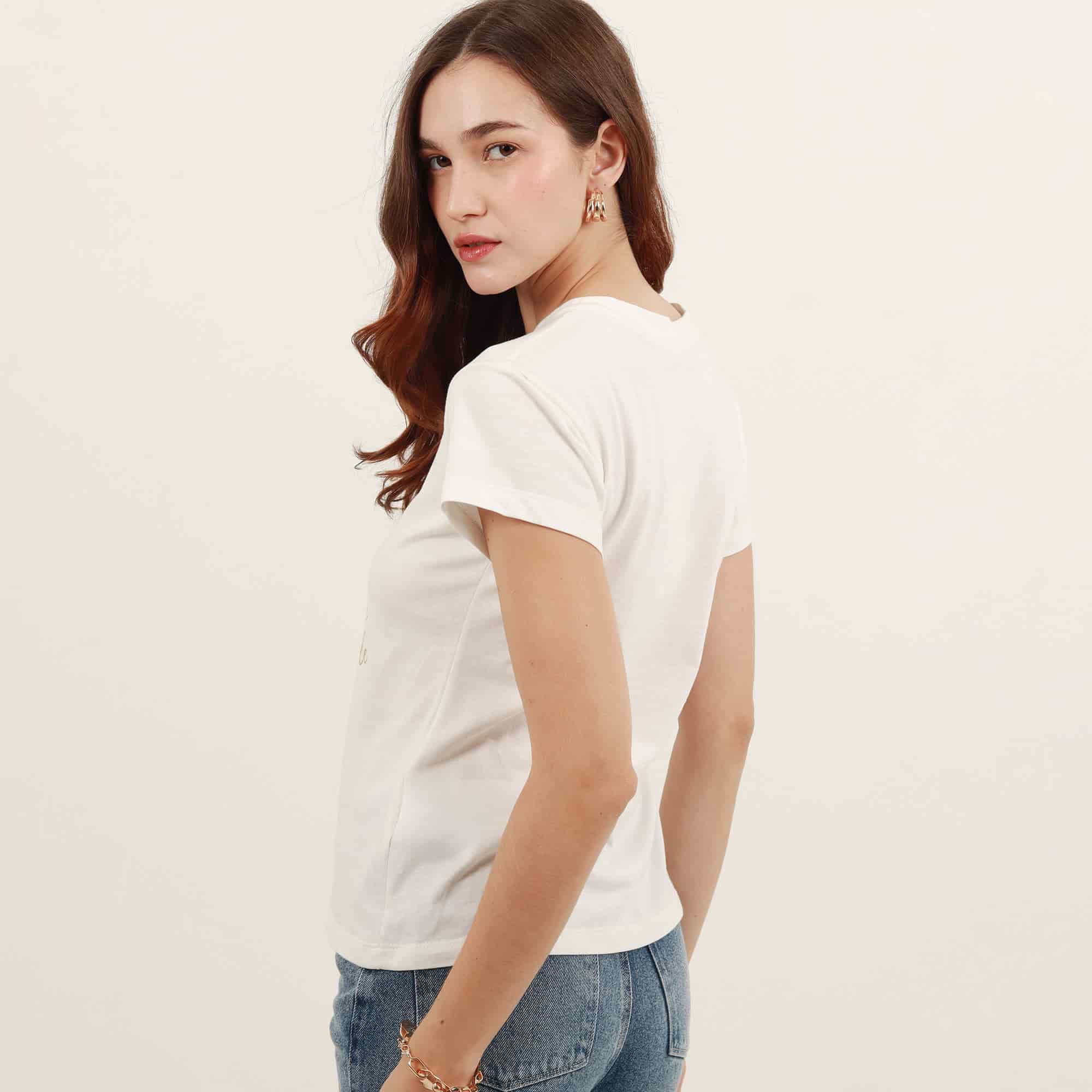 Camiseta cuello redondo manga corta con estampado J'adore - miniatura 4