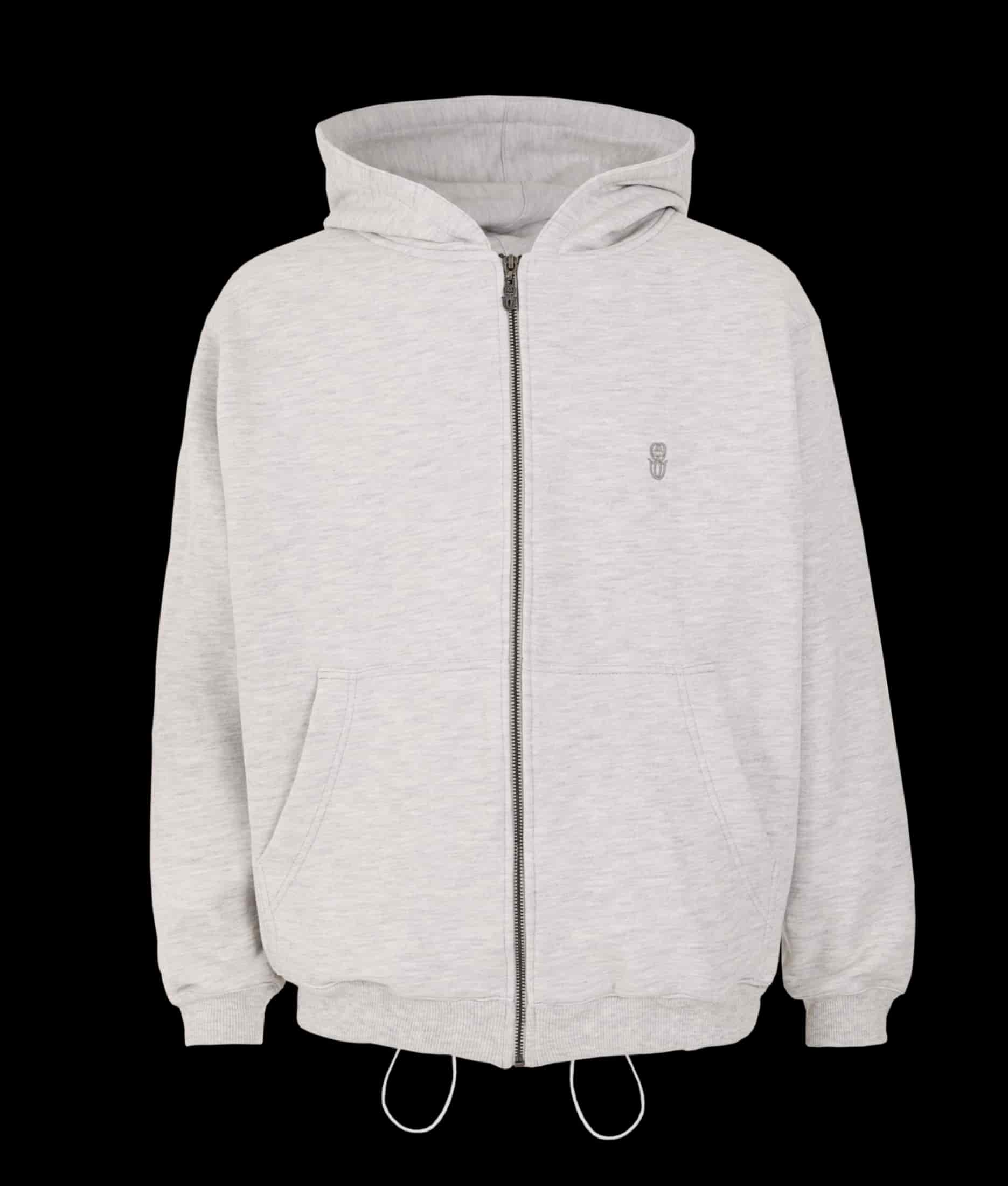 MONOGRAM GRAY ZIPPER HOODIE - miniatura 1