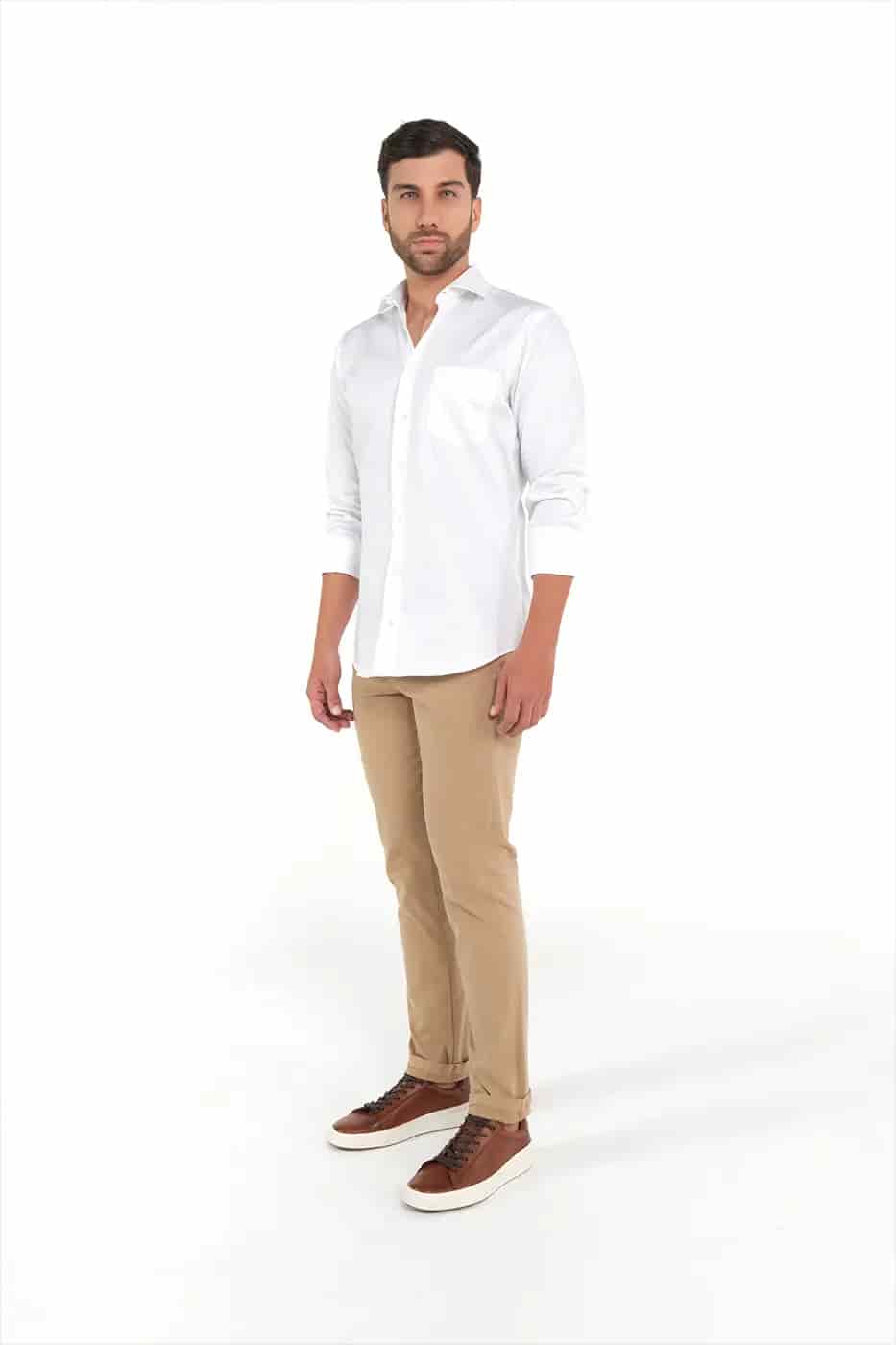 Camisa Slim Fit 100% Algodón Blanco - miniatura 2