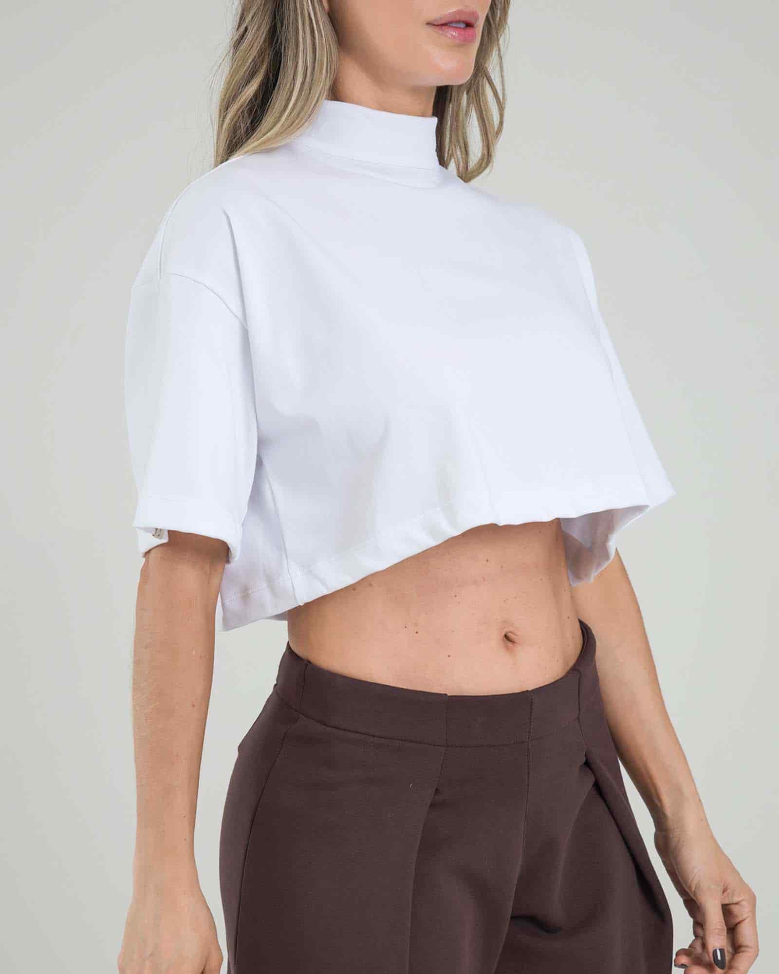 Blusa back zip blanco lumen FIBER - miniatura 4