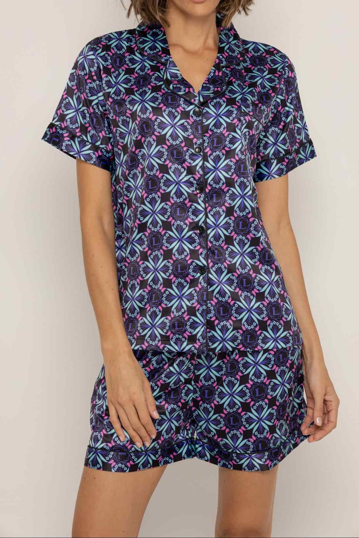 Conjunto short bohemio azul - miniatura 1
