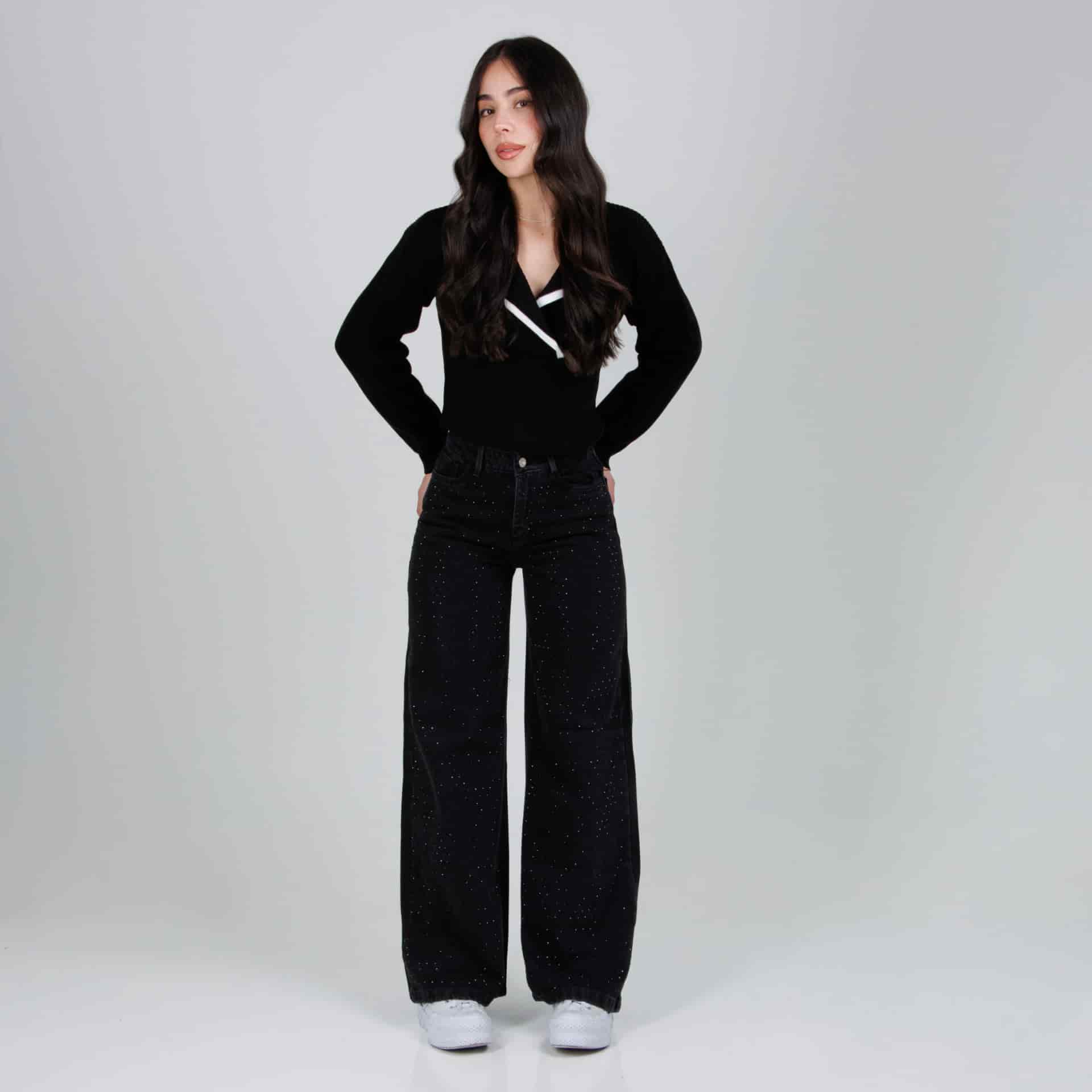 Jean Axspen Wide Leg Ax-2839 Gris Oscuro - miniatura 1
