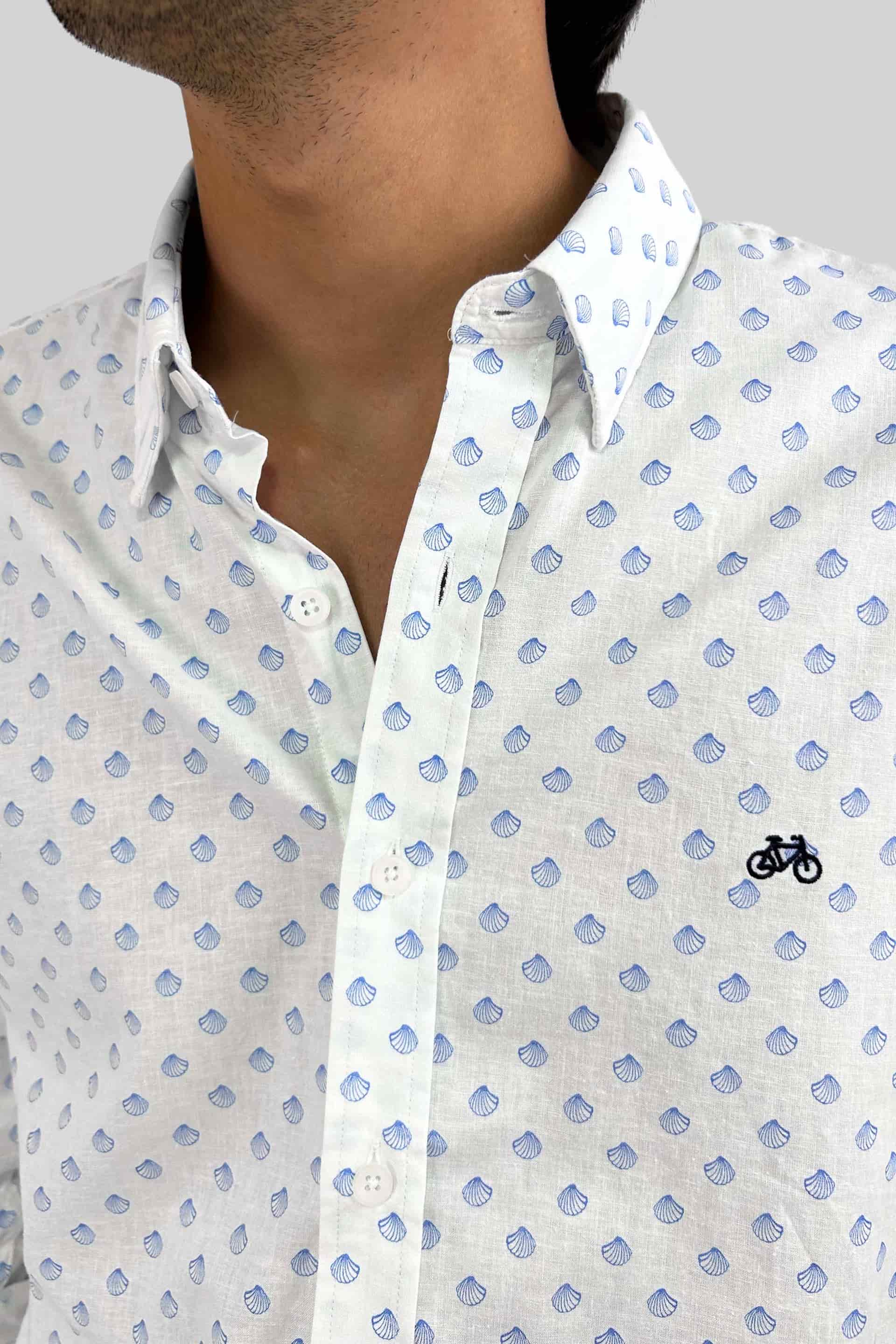 CAMISA LINO BLUE SHELLS - miniatura 1