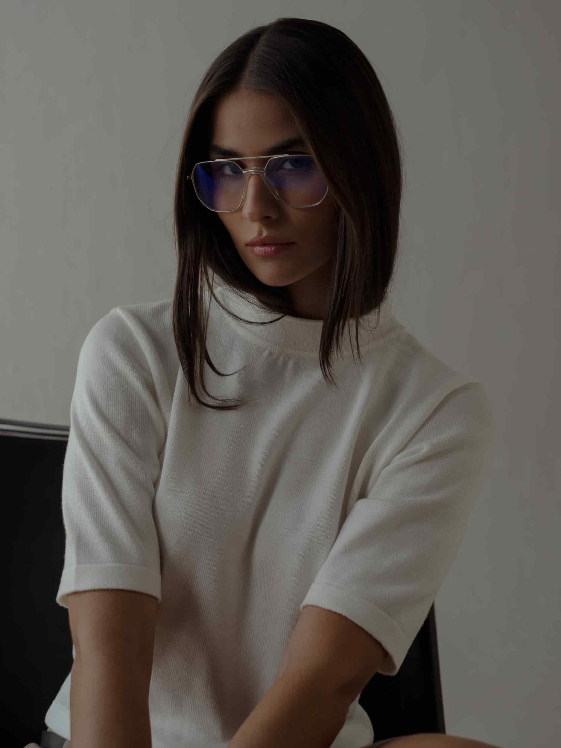TALL COLLAR KNIT T-SHIRT - VANILLA - miniatura 5