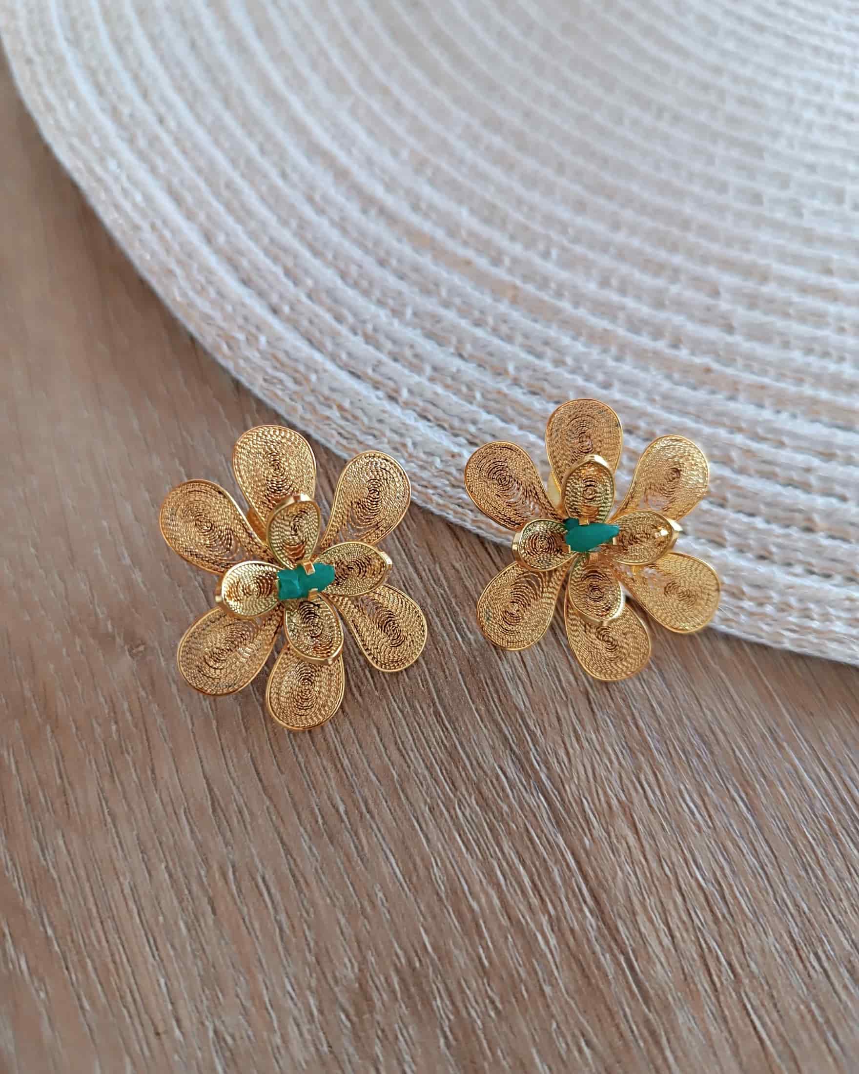 Aretes filigranay esmeralda, Brenda - miniatura 5