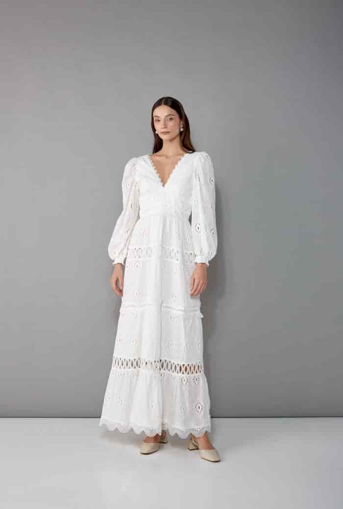 AMARANTA MAXI DRESS WHITE - miniatura 1