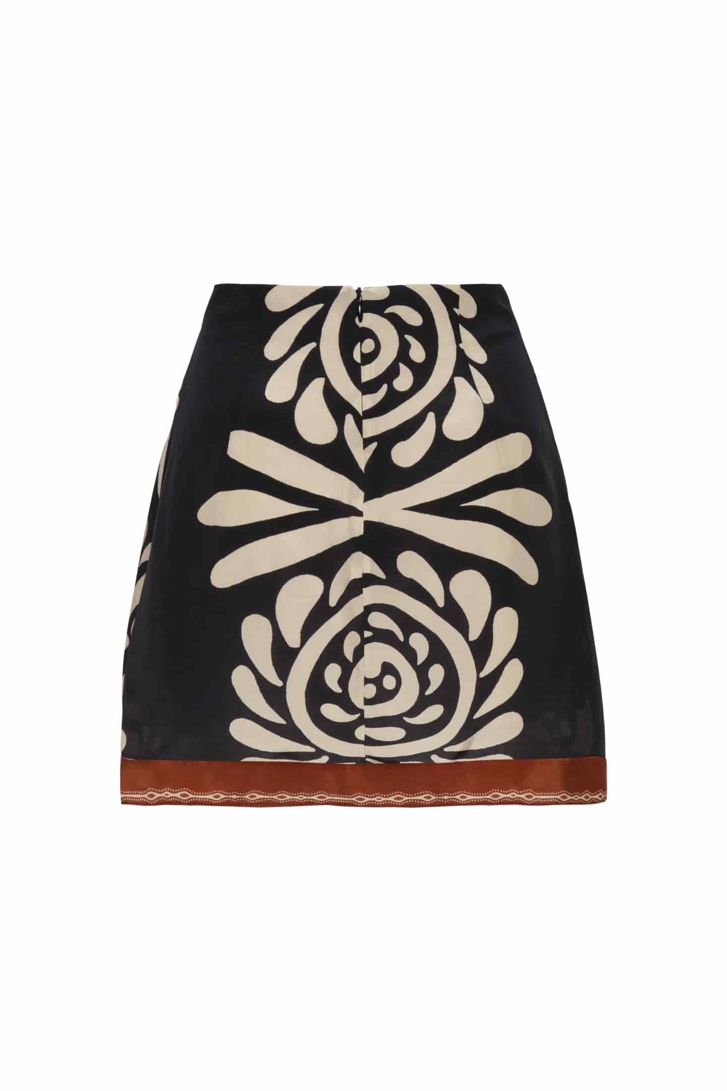 Carmelita Crepe Chine Mini Skirt / Black Arabesque - miniatura 3