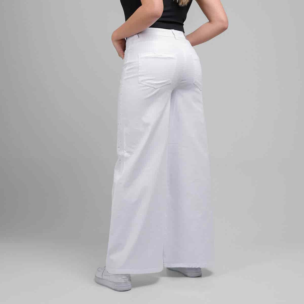 Pantalón Drill Axspen Wide Leg Ax-2857 Blanco - miniatura 2