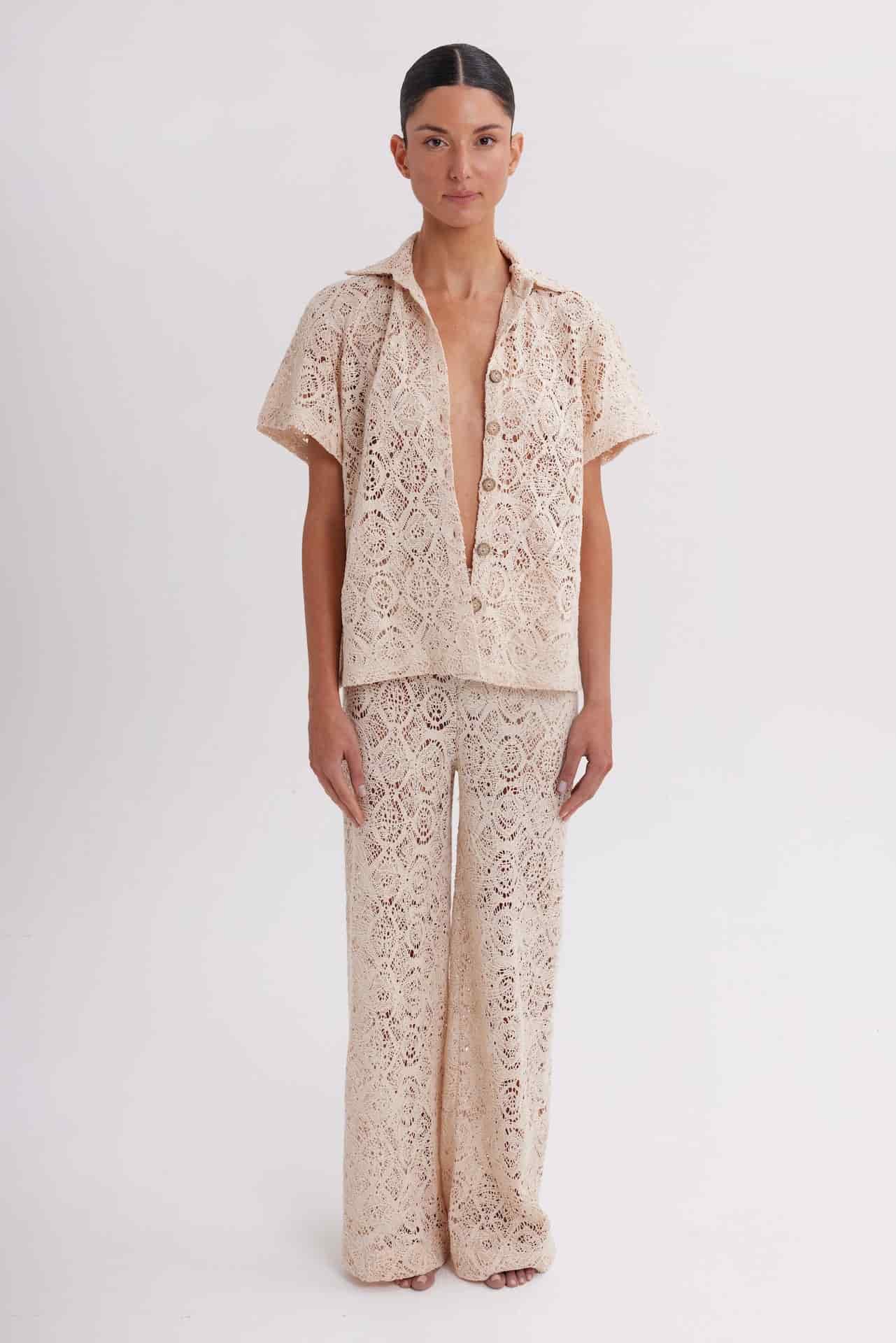 Camisa Mujer Simone & Pantalón Joelle Beige - miniatura 1