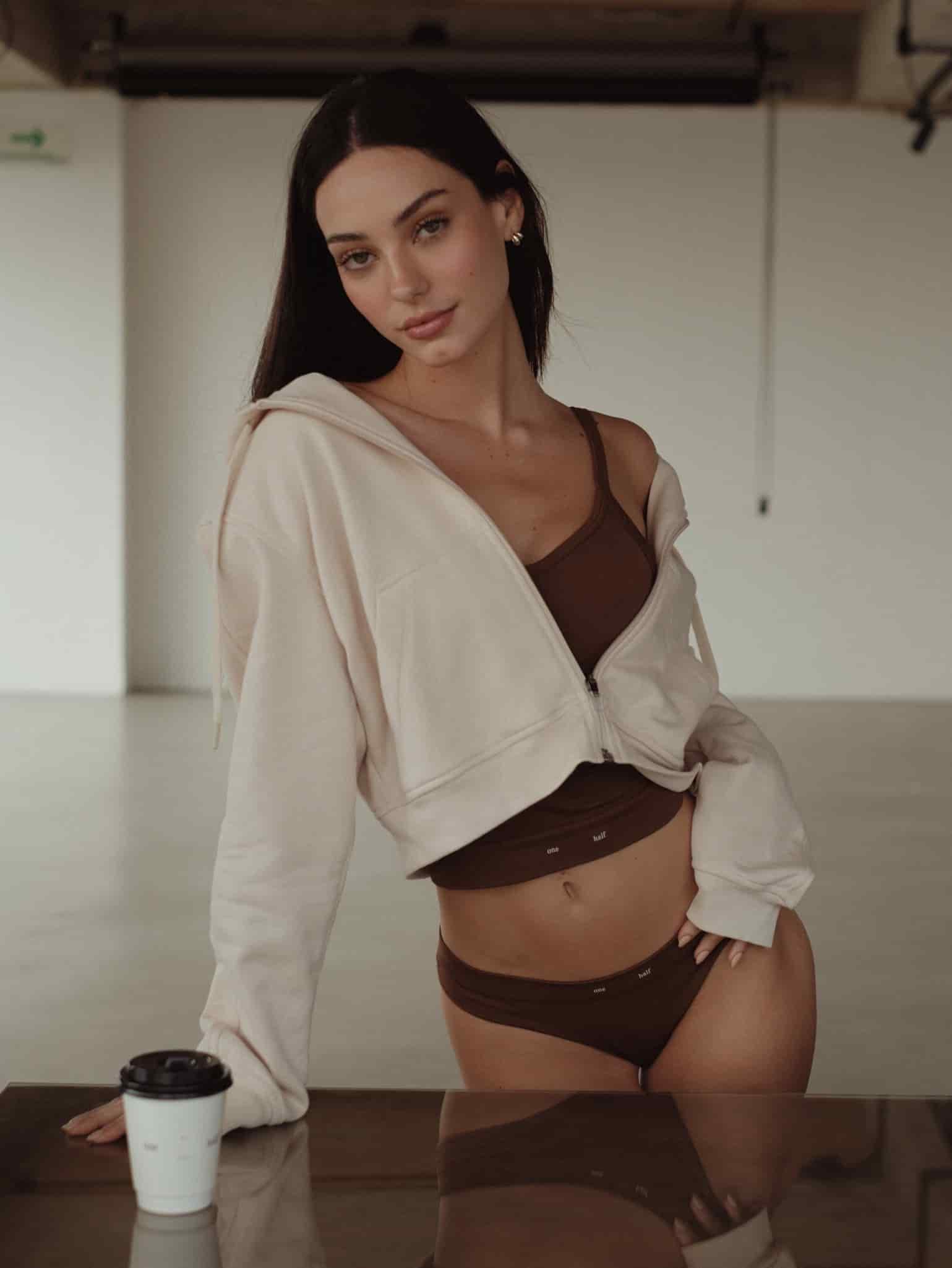 STRETCHY SEAMLESS THONG - SEPIA - miniatura 7