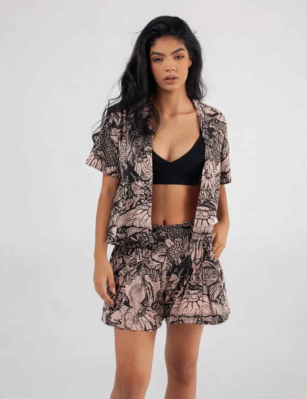 Camisa Cuello Sport manga corta Set Landsky coral Mujer - miniatura 8