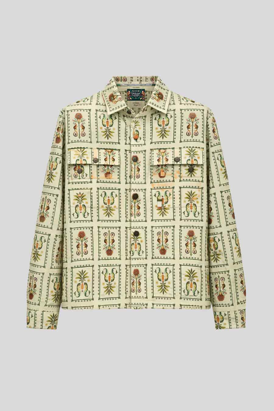Men's overshirt linen silvan light green - miniatura 1