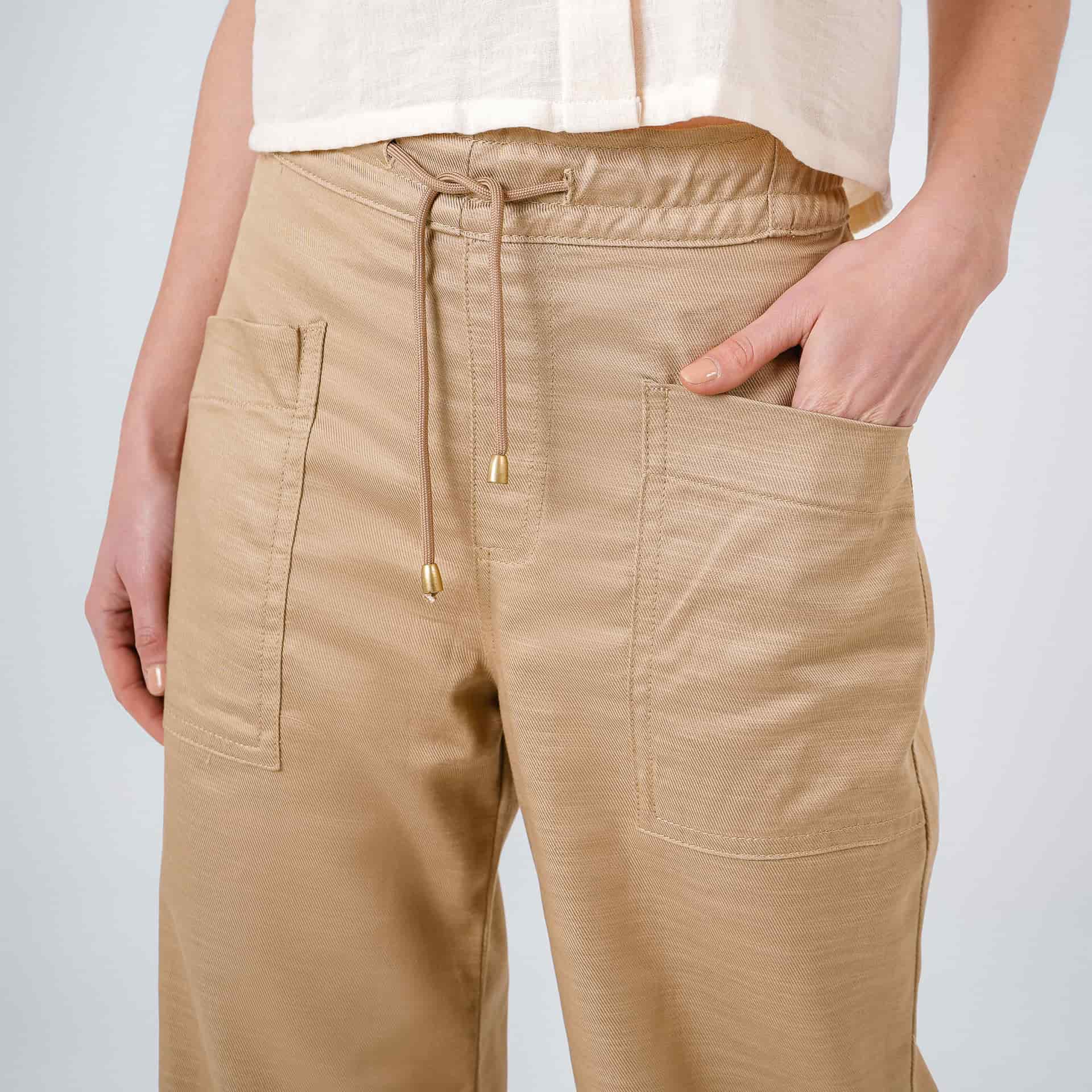 Pantalón básico estilo cargo bota flare con ajuste en cintura - miniatura 7