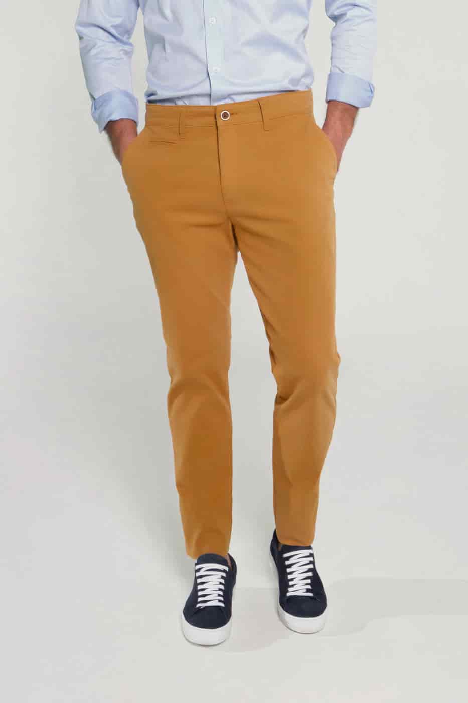 Pantalón Chino Slim Fit Dril Camel - miniatura 3