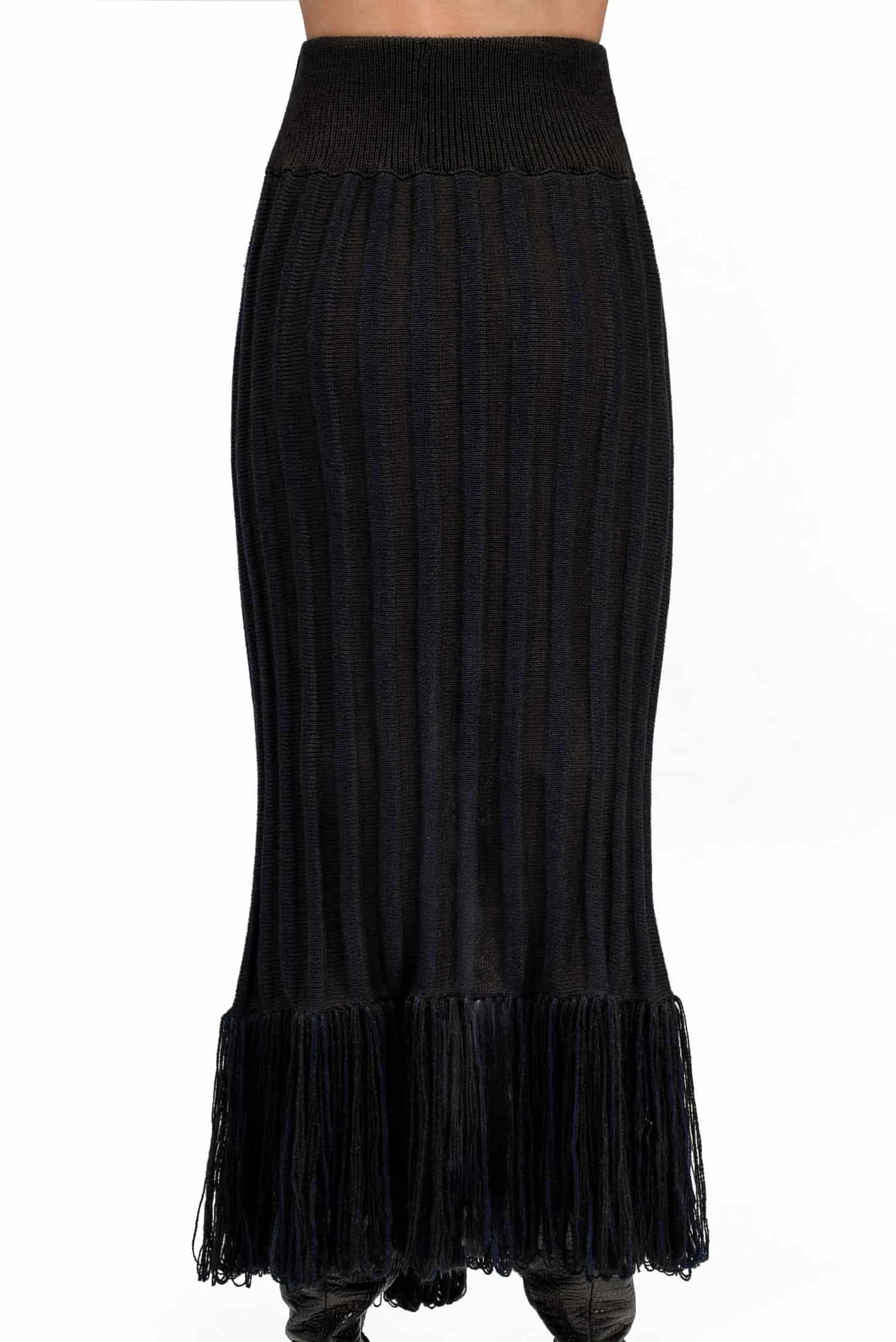 TWO TONE KNITTED RIBBED SKIRT - miniatura 3