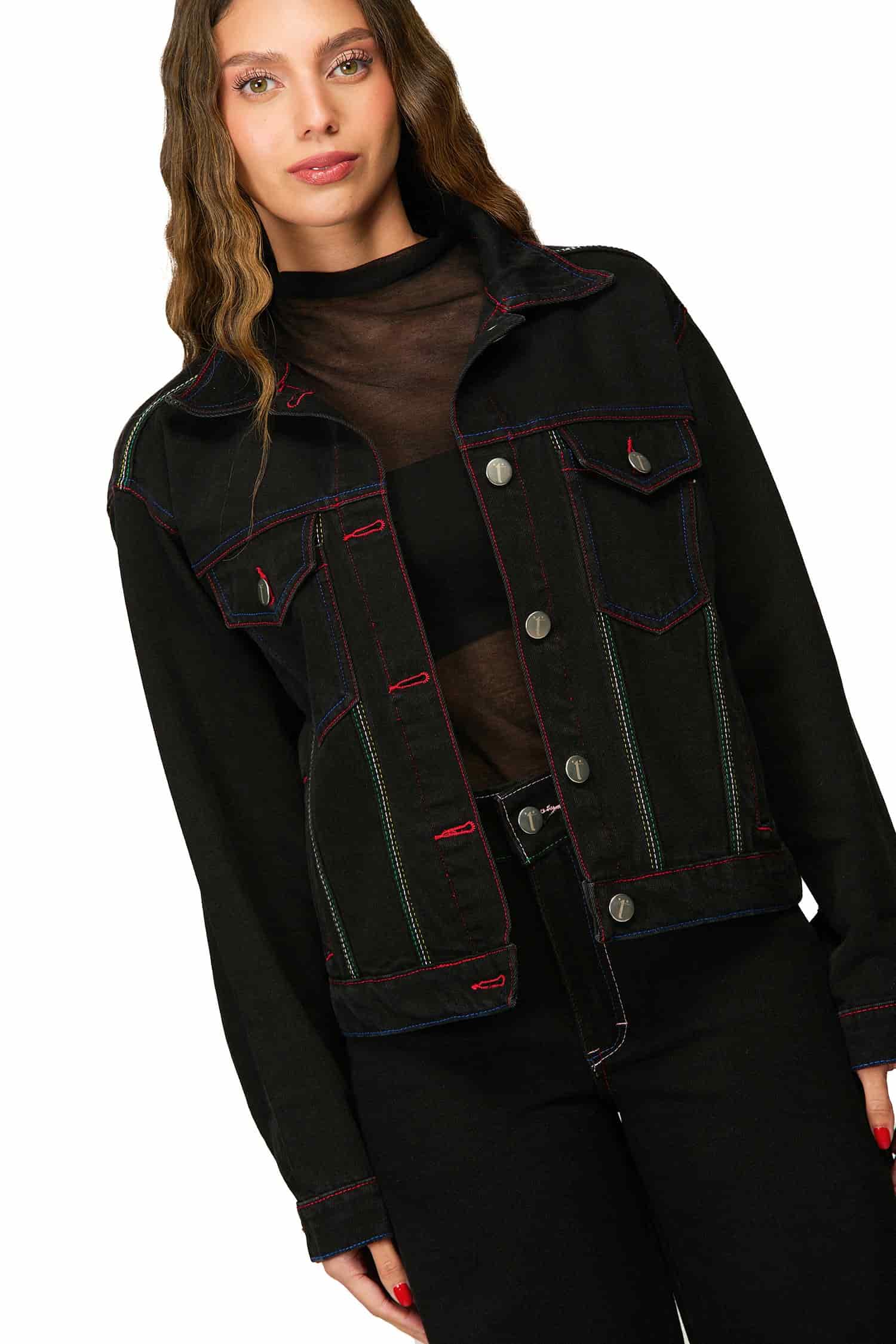Chaqueta Denim Negra Momento - miniatura 4