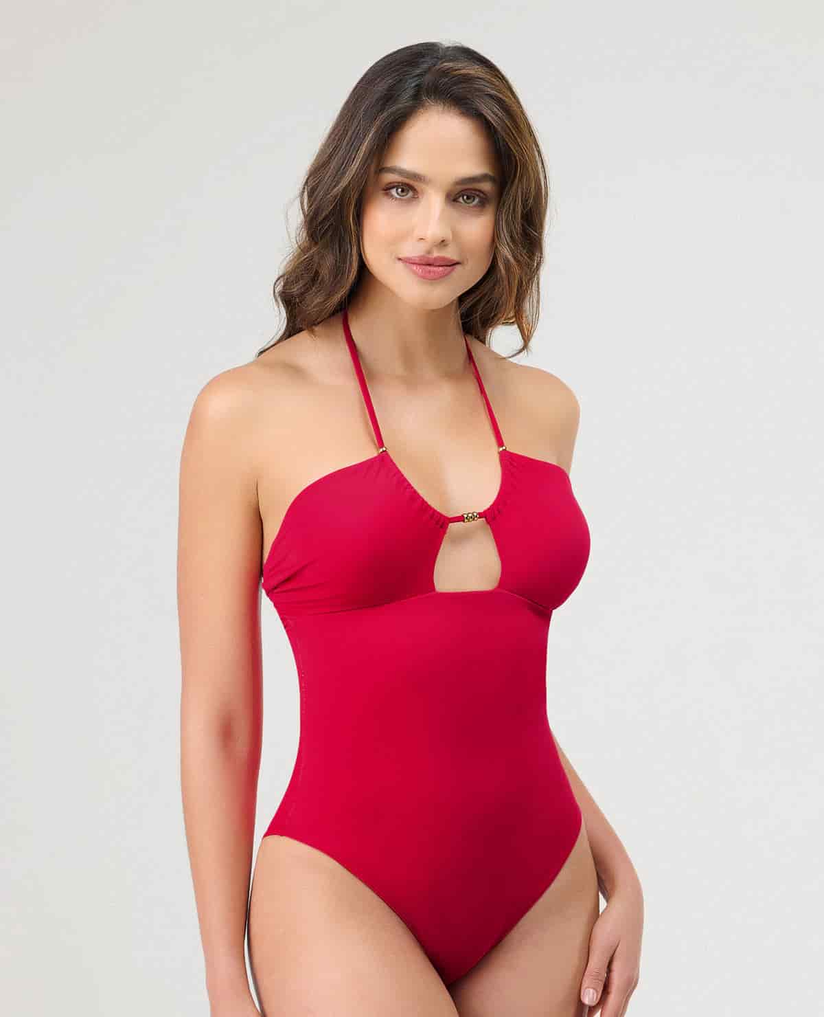Vestido de Baño Entero | Copas Removibles | Tiras Ajustables en Cuello - miniatura 1