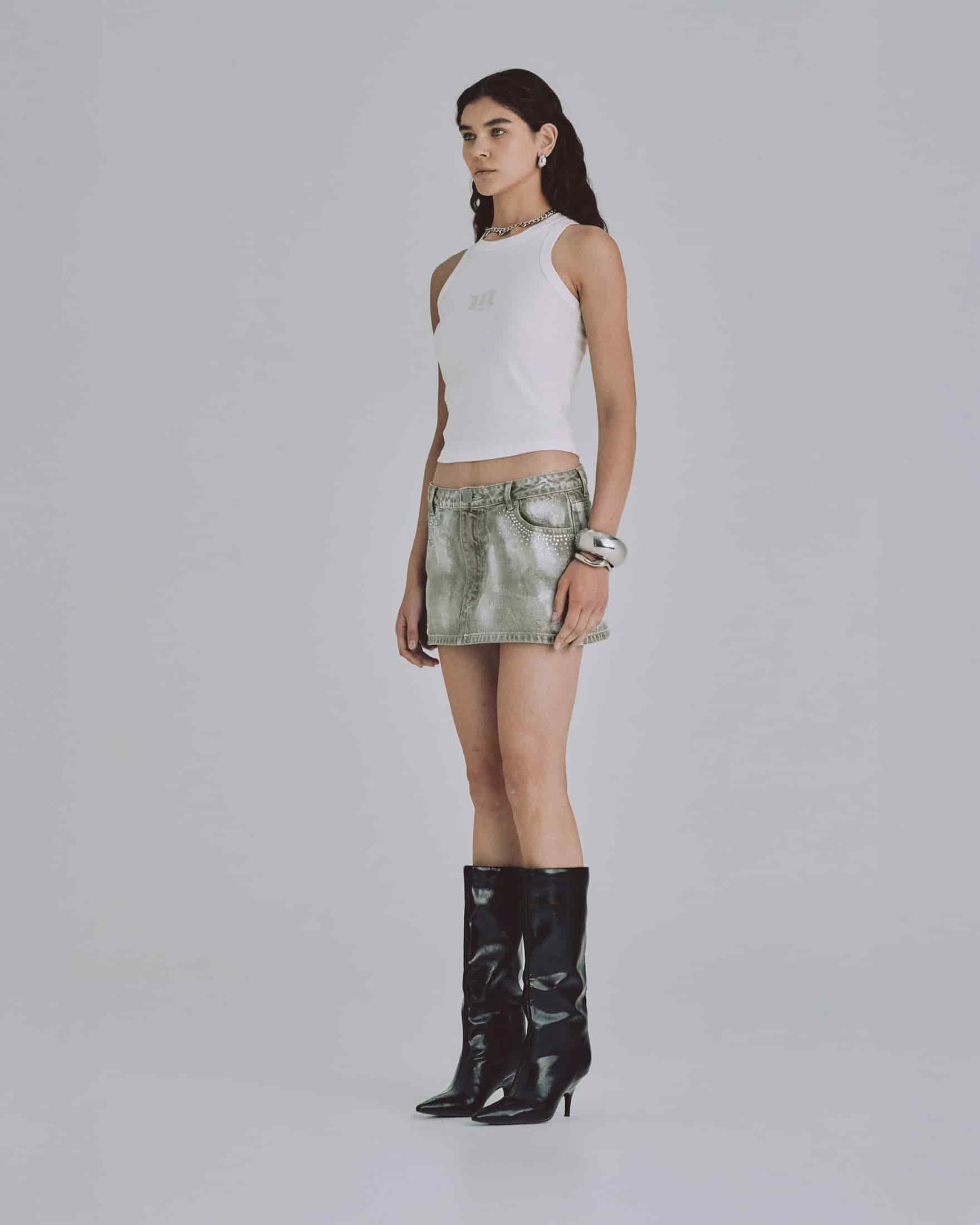 94' Gothic U Halter Tank Top White - miniatura 5