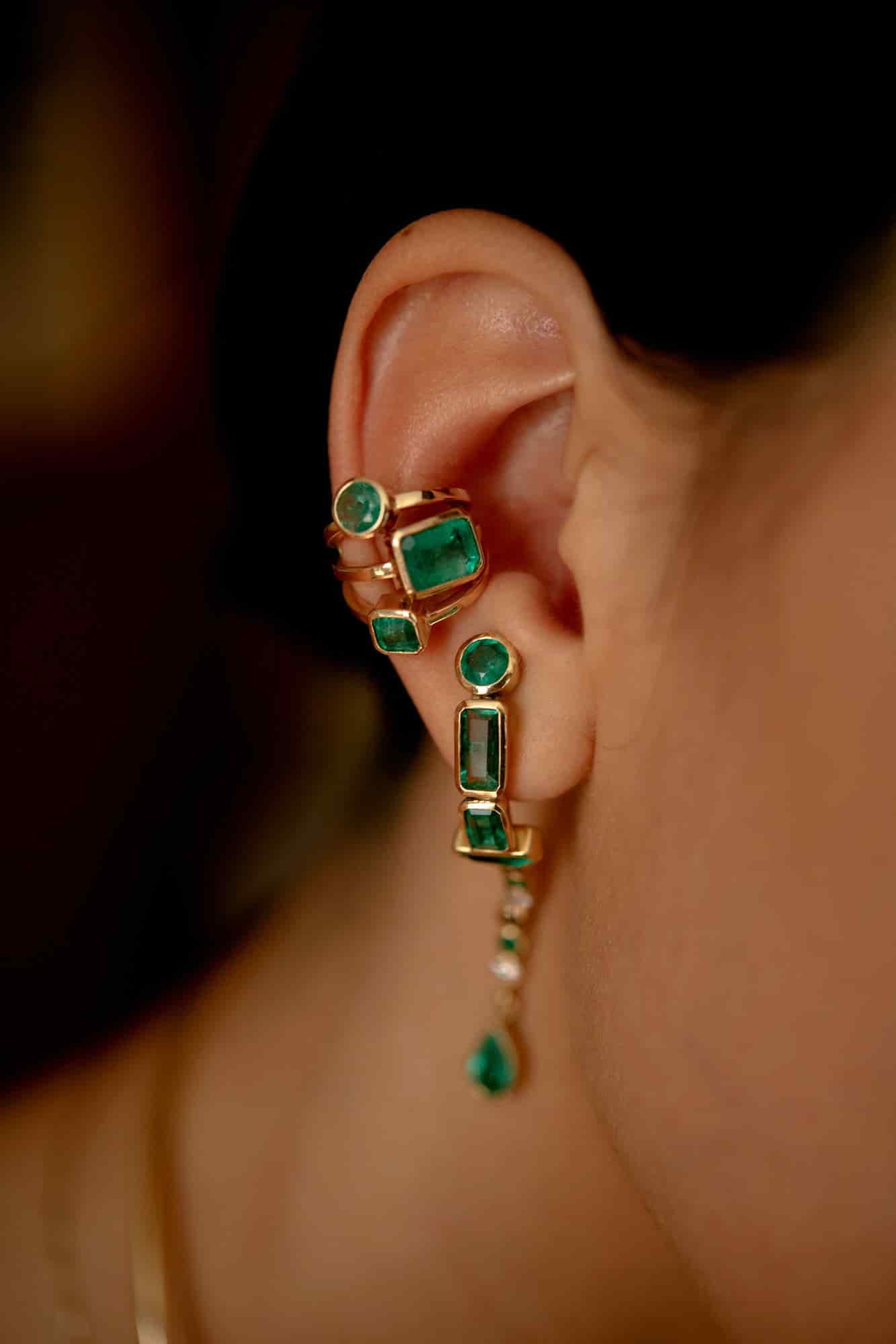 Arete Linea de Esmeraldas y Diamantes - miniatura 2