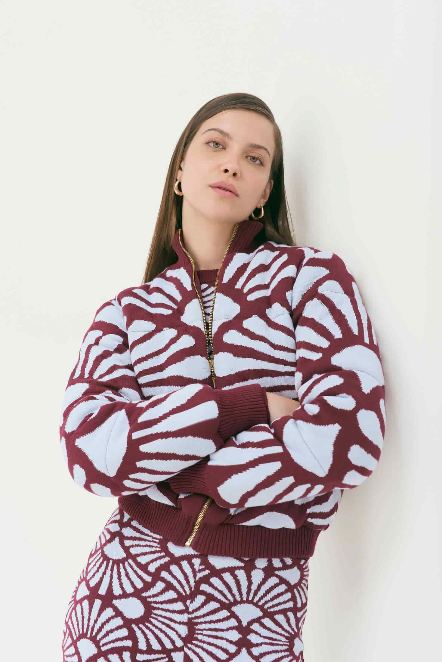 Bomber Jacket Venus Vinotinto-Celeste - miniatura 1