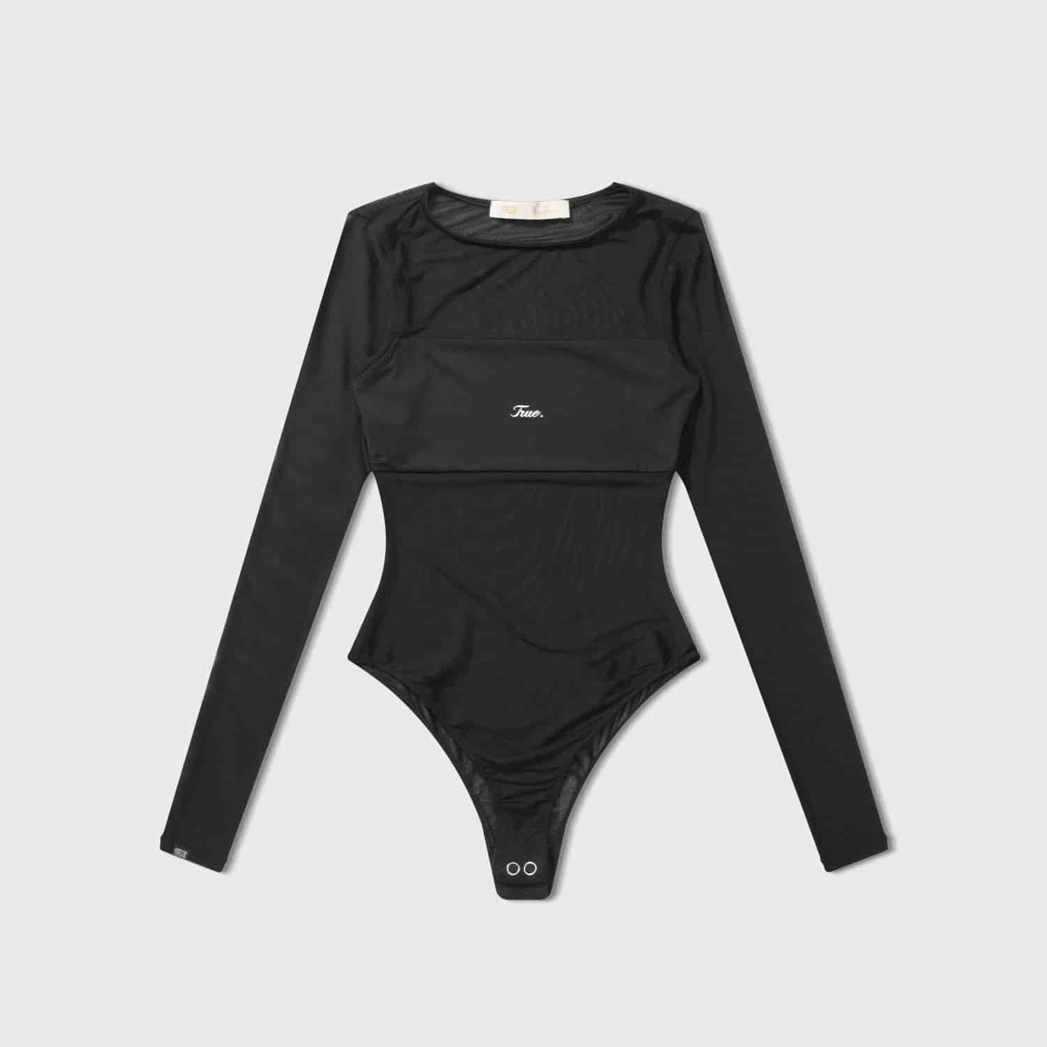 Bandeau Mesh Bodysuit - Black - miniatura 1