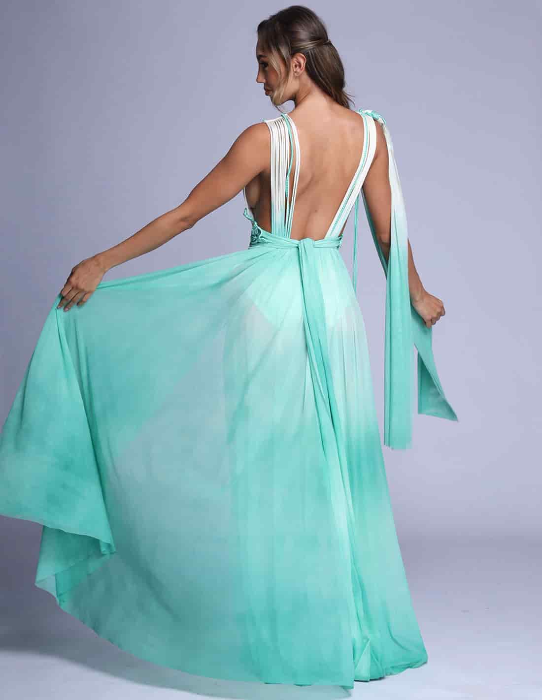 Vestido Copernico Faded Ivory + Aquamarine - miniatura 2