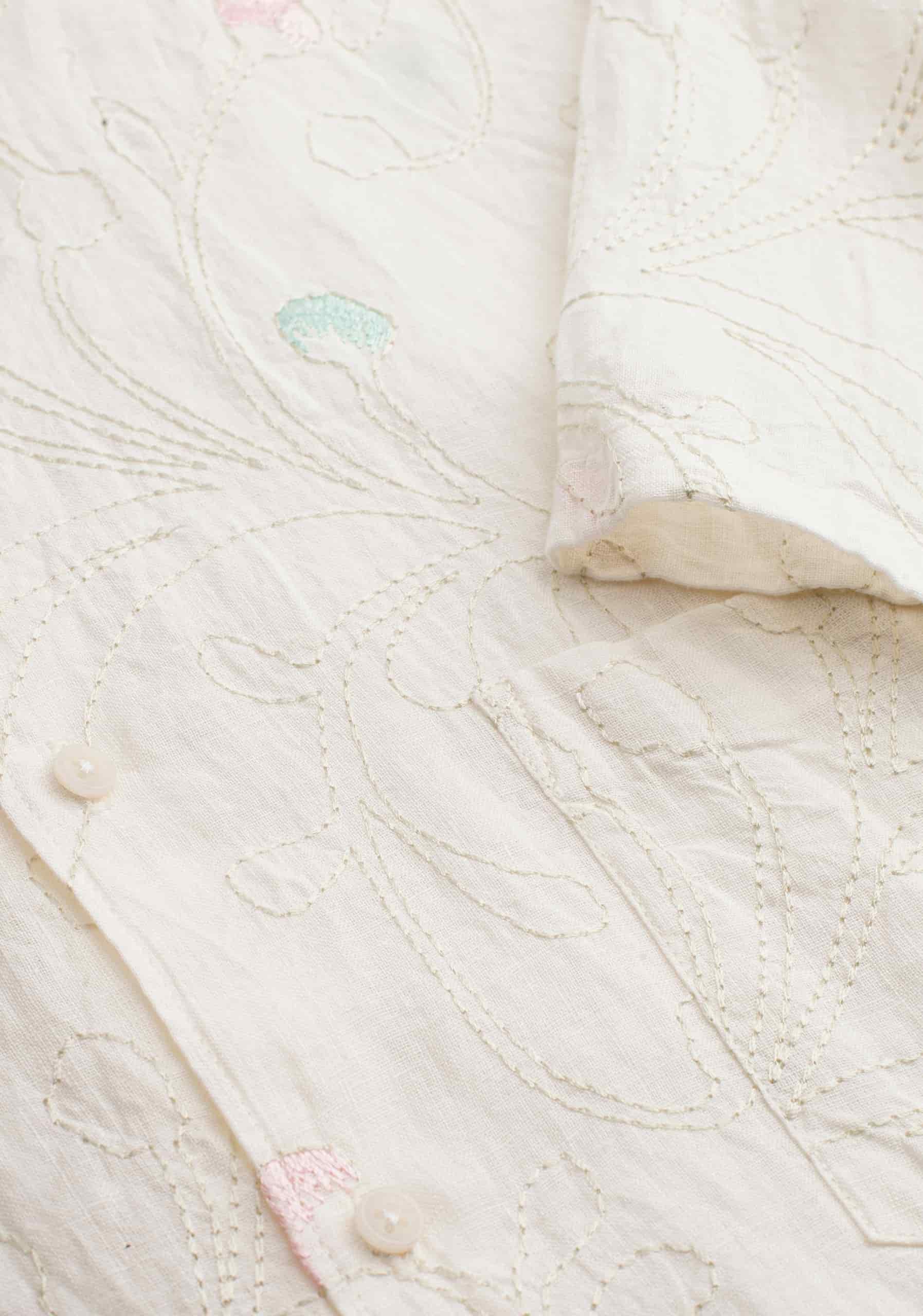 Camisa Lino Harlem Bordado Marfil - miniatura 3