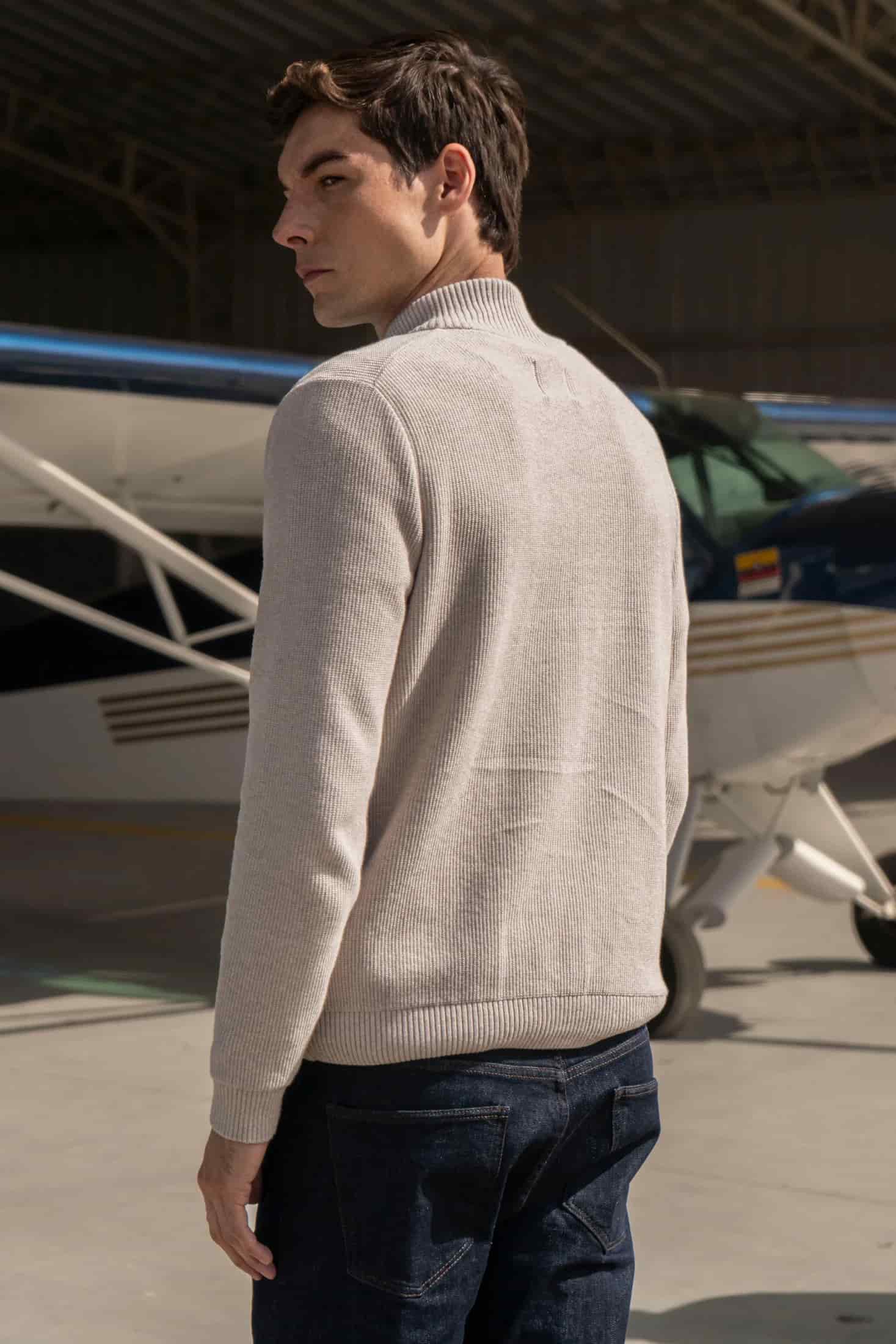 Suéter Halfzip Honey Hombre Arena - miniatura 4