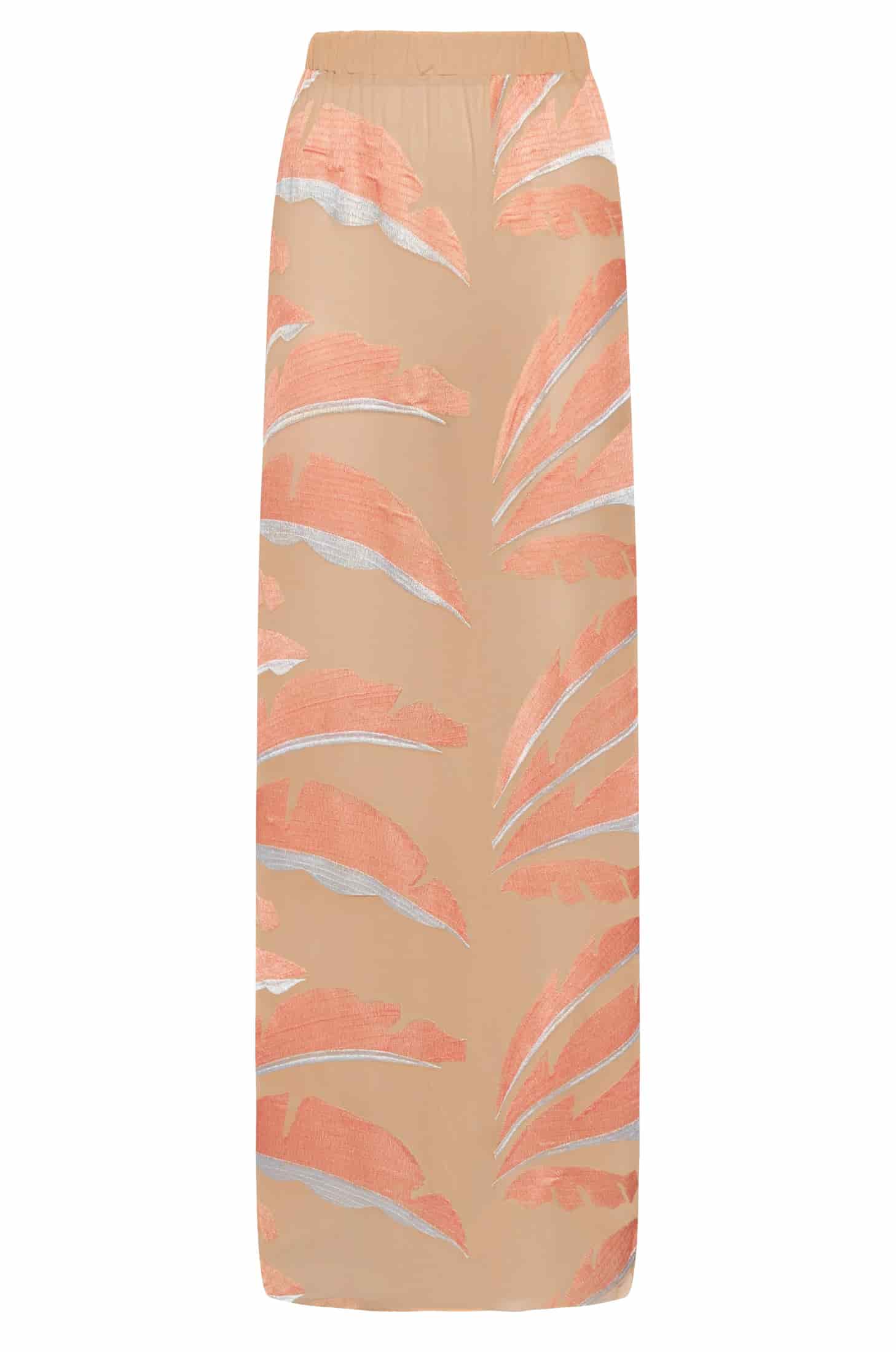 Solana Embroidered Mesh Maxi Skirt / Peach Palms - miniatura 2