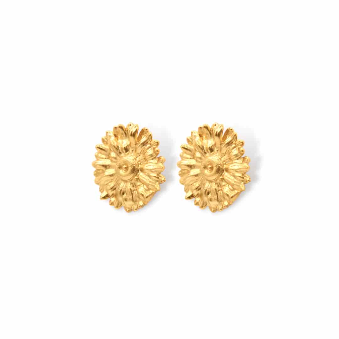 Aretes con flor de margarita mediana - miniatura 2