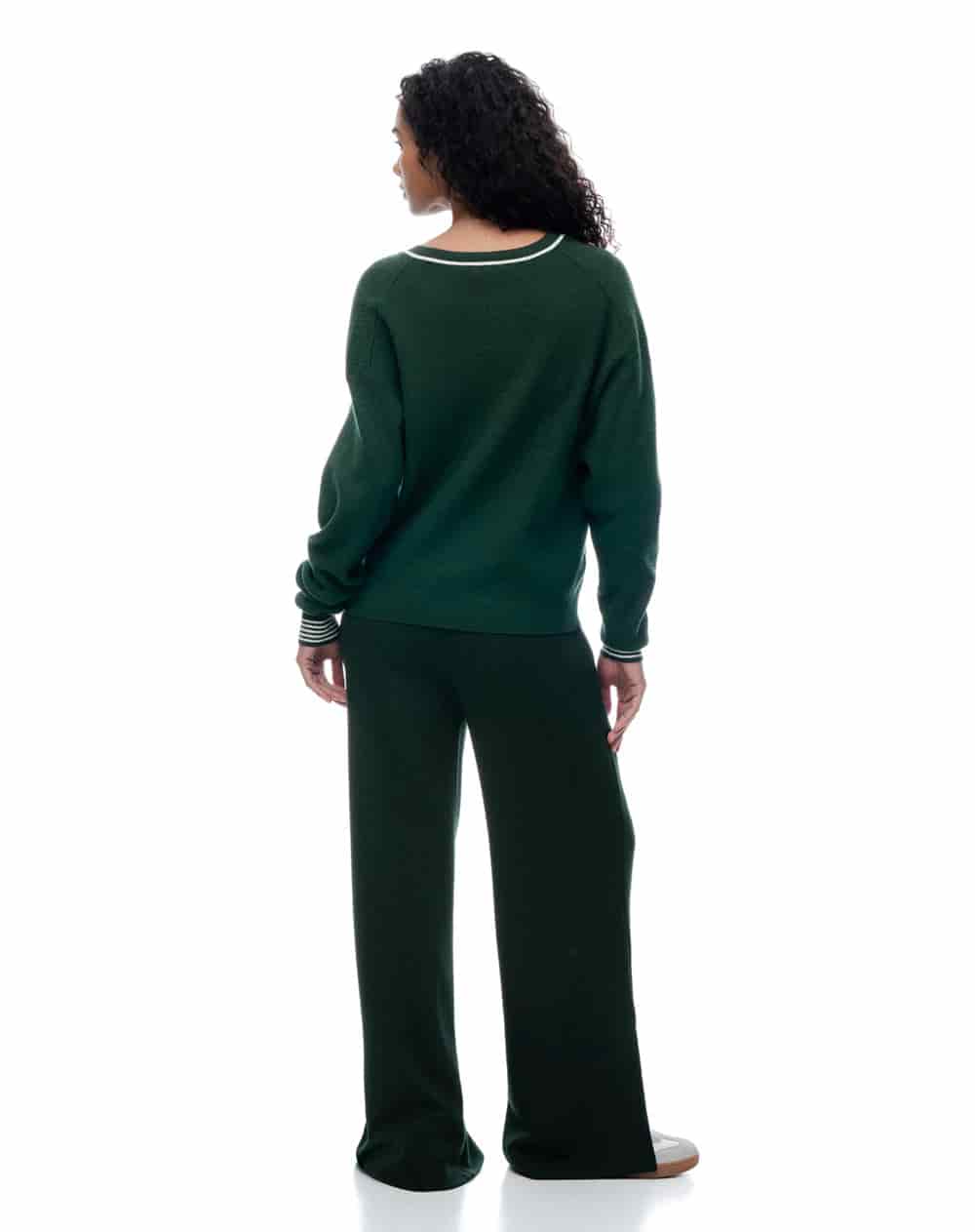 Suéter relaxed tejido verde mujer - miniatura 5