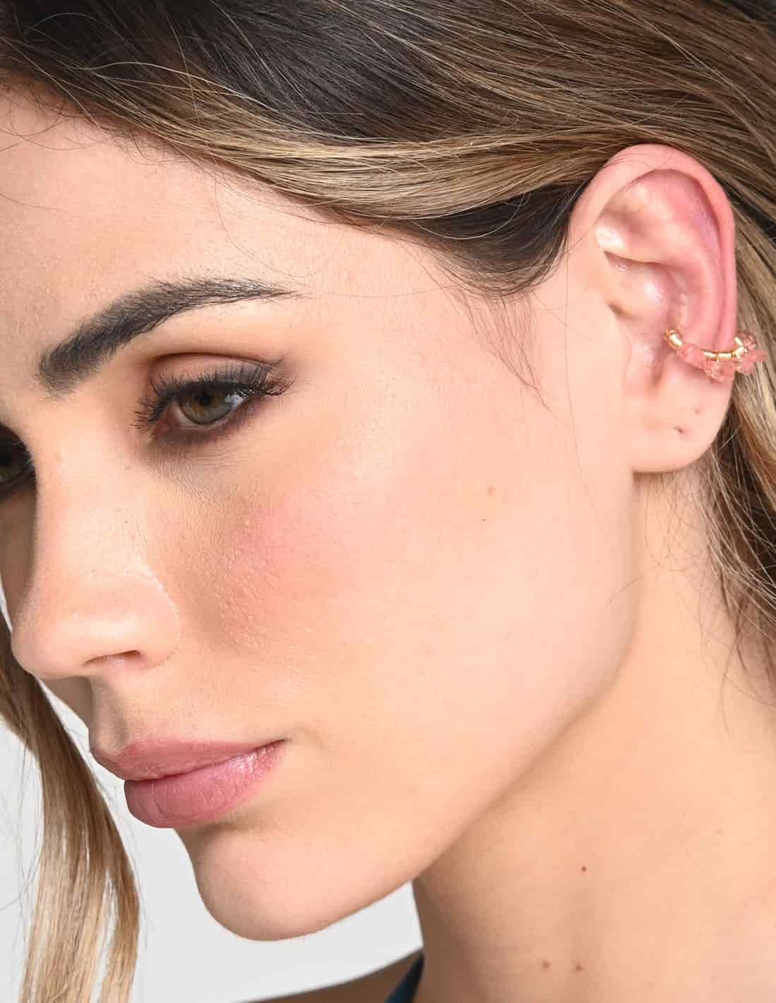Ear Cuff Nala Cuarzo + Cherry - miniatura 2